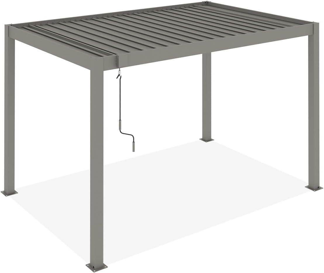 CAZEBOO - Piana - 3x2m - Pergola alu taupe, lames acier orientables