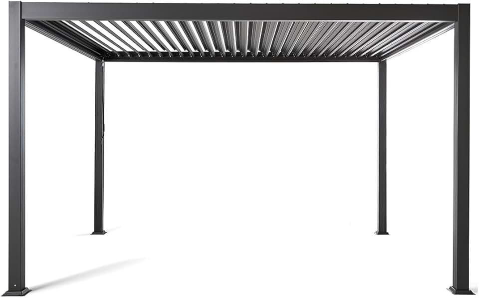 Bestmobilier - Cherry série - pergola bioclimatique 4x3m - aluminium gris anthracite