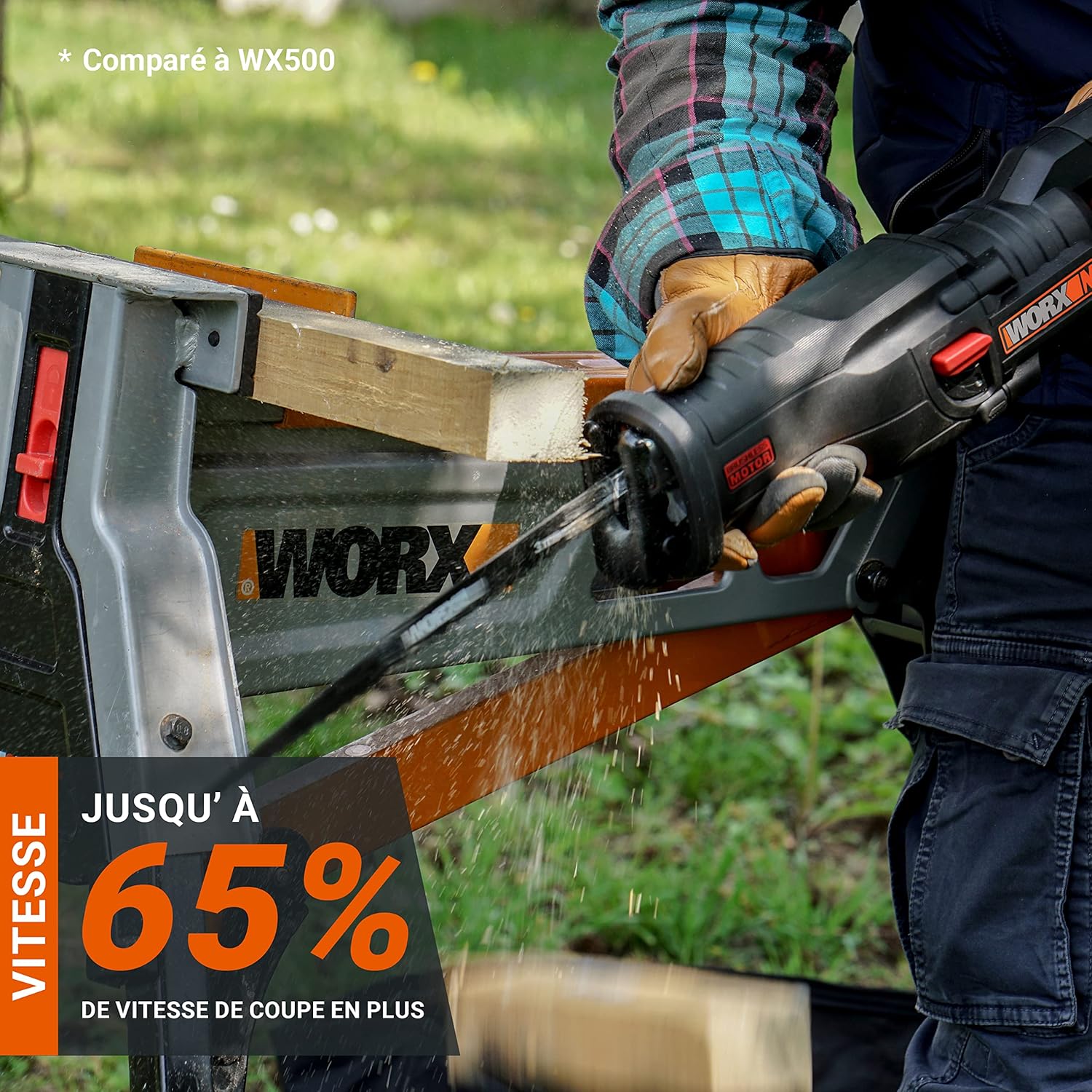 WORX - scie sabre sans fil 20V, 29mm course, moteur brushless - WX516.9