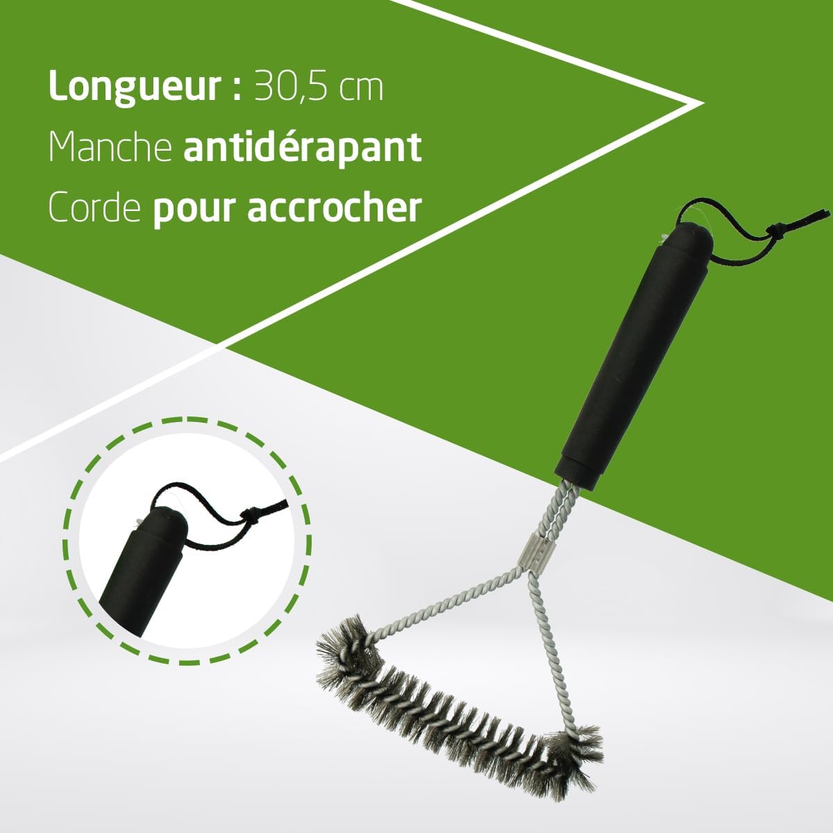 Amig - Fireplus brosse inox 30,5 cm - nettoyage grilles barbecue