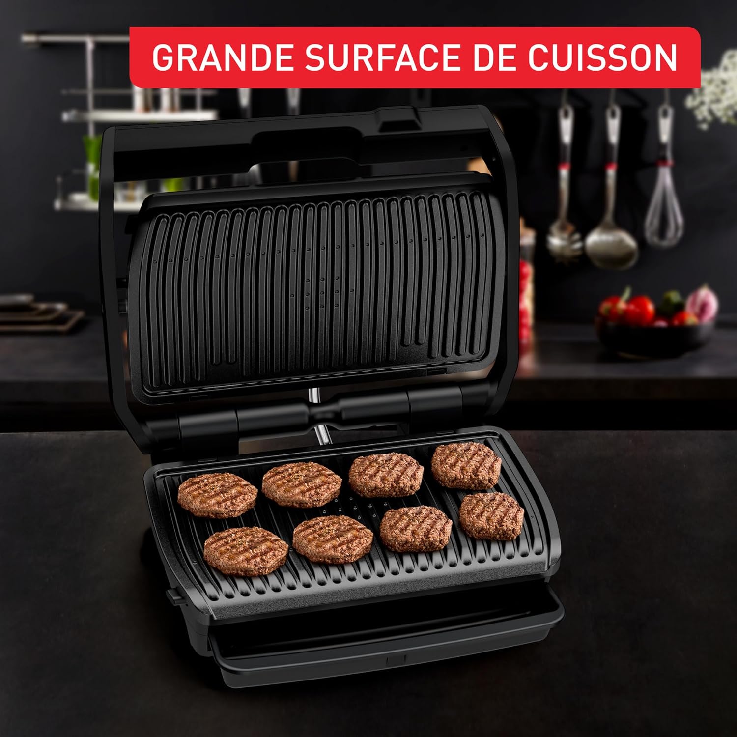 Tefal - Optigrill Elite XL - grande capacité 8 pers. - 16 programmes, fonction marquage, GC760812