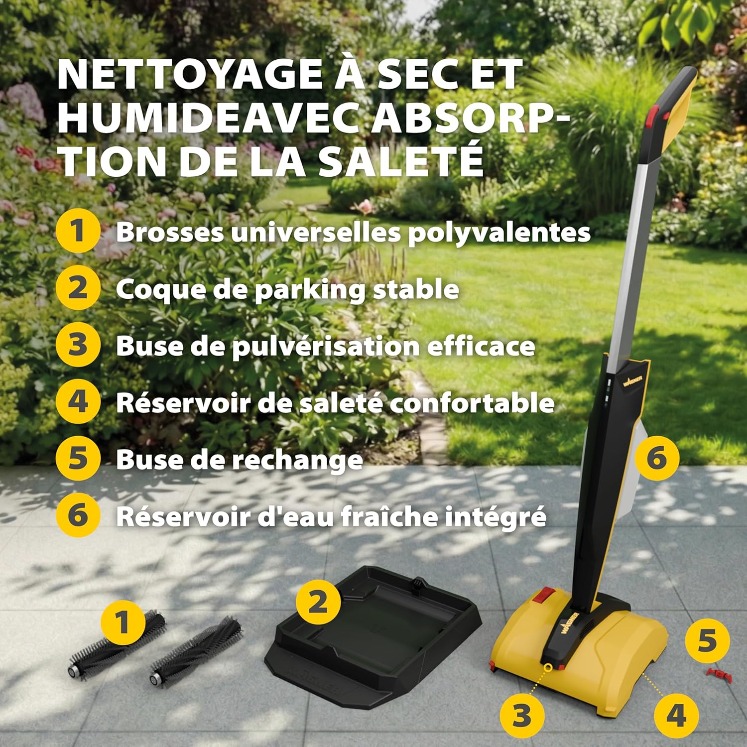 WAGNER - Levaro Powerbrush 18V - multifonctions sans batterie - nettoyage terrasse