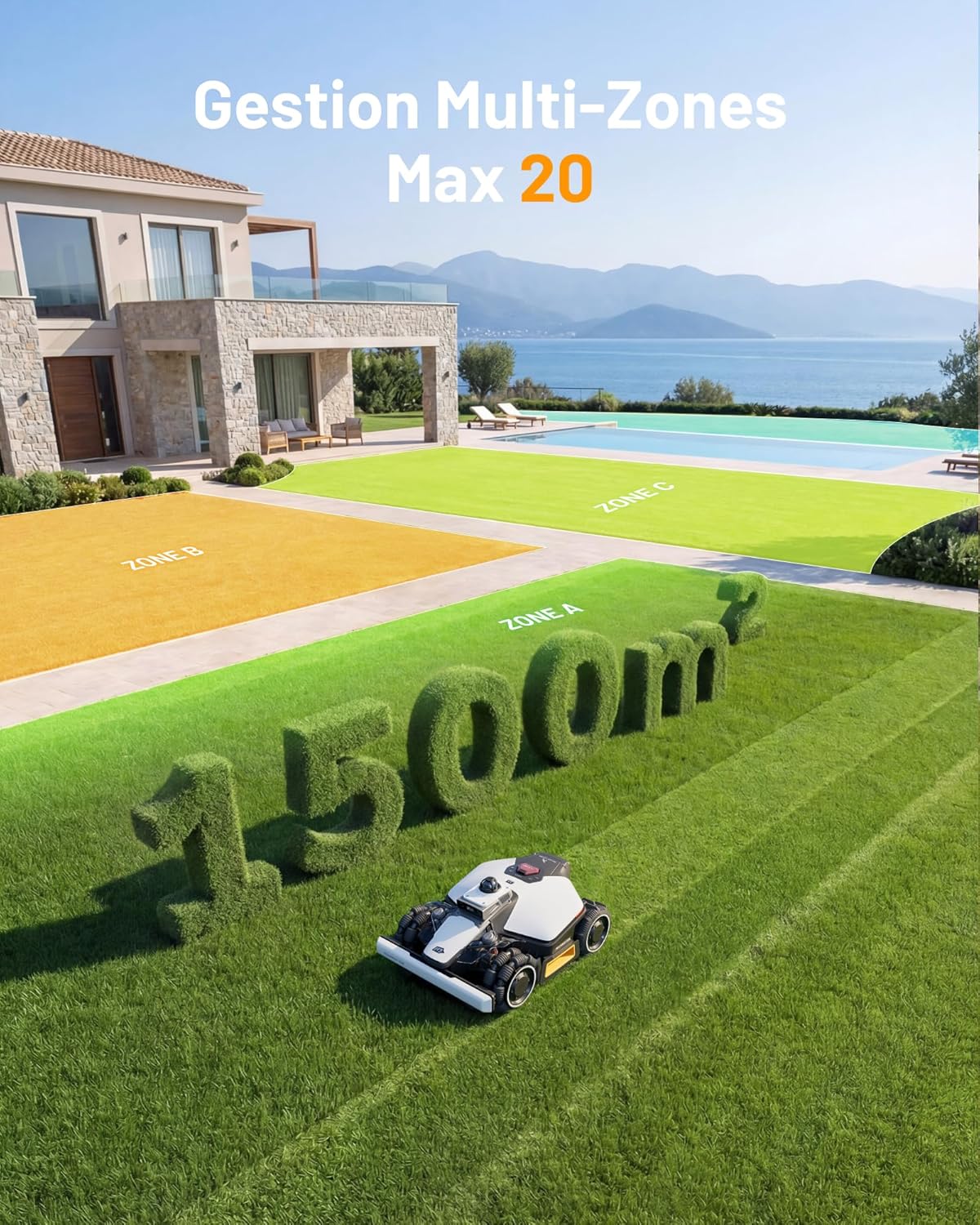 Mammotion - Luba Mini 2 AWD - 1500m² - LiDAR, double caméra IA, DropMow, 80% pente - LUBA Mini 2 AWD 1500
