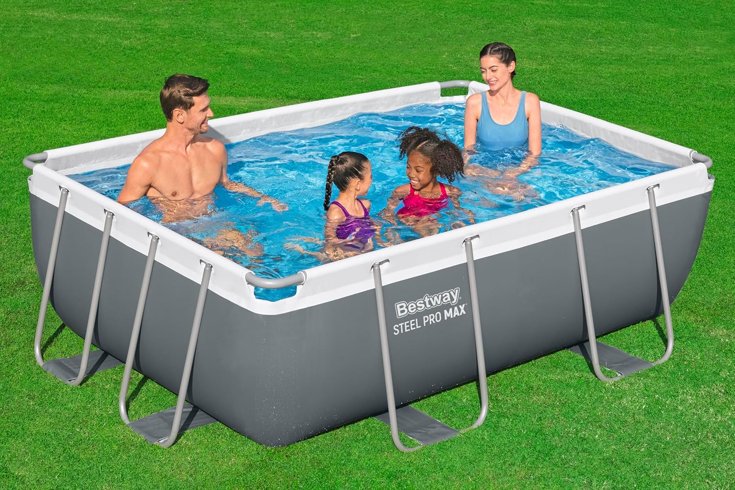 Bestway Steel Pro Max Kit Piscine Hors Sol - 282 cm x 196 cm x 84 cm - Gris