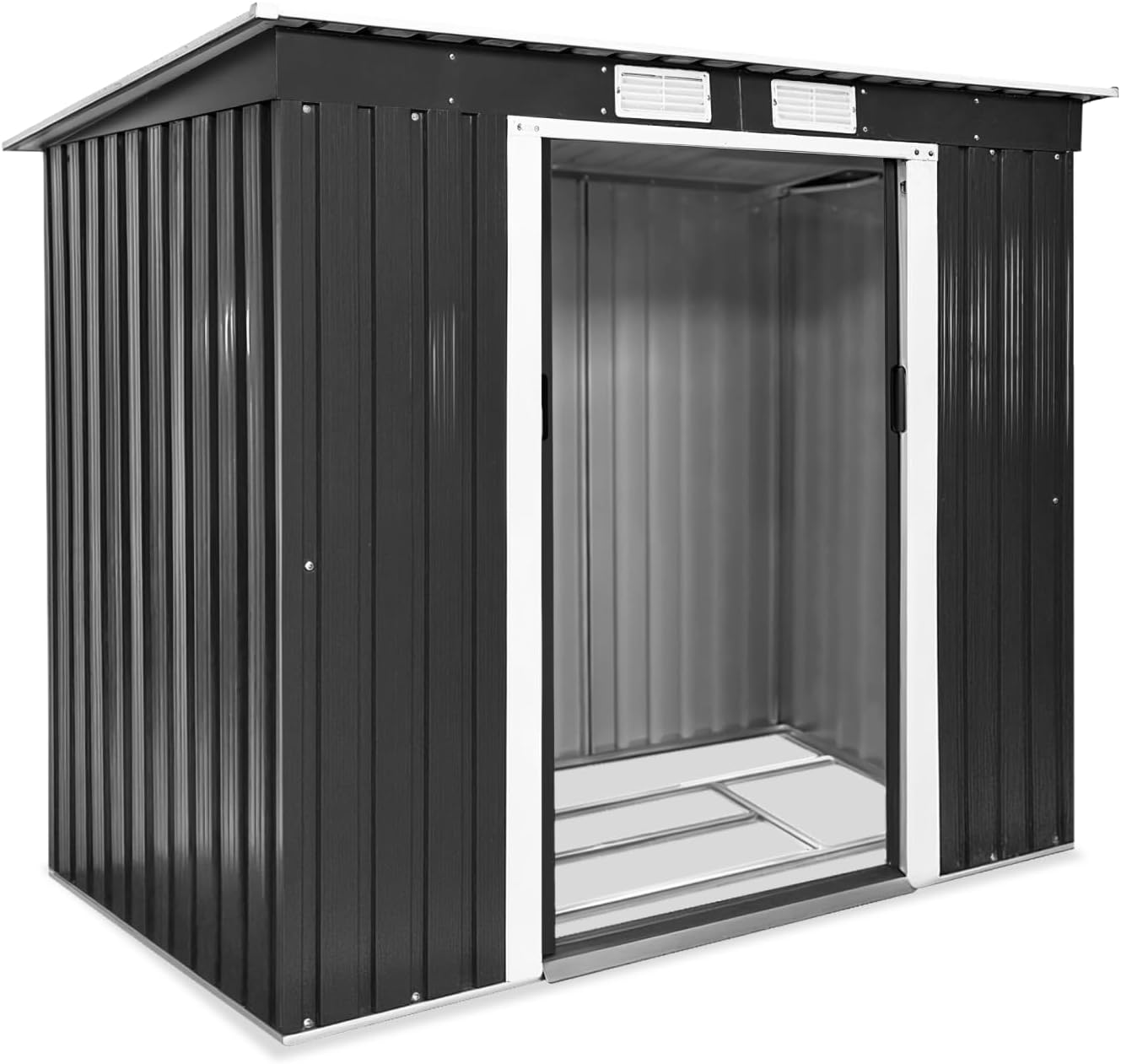 tectake - Abri de jardin métal monopente, fondation, 213x130x173 cm