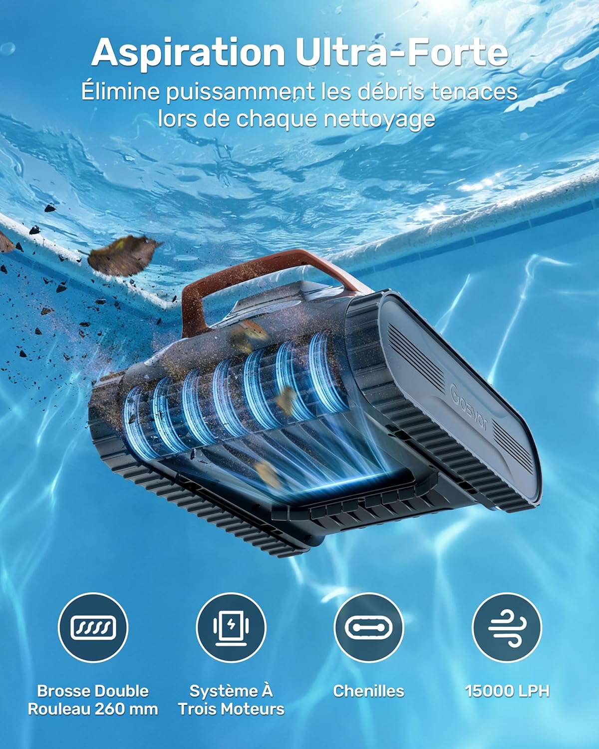 Gosvor - LiteVac Série - piscine jusqu’à 200m² - sans fil, double filtration, contrôle app, G1