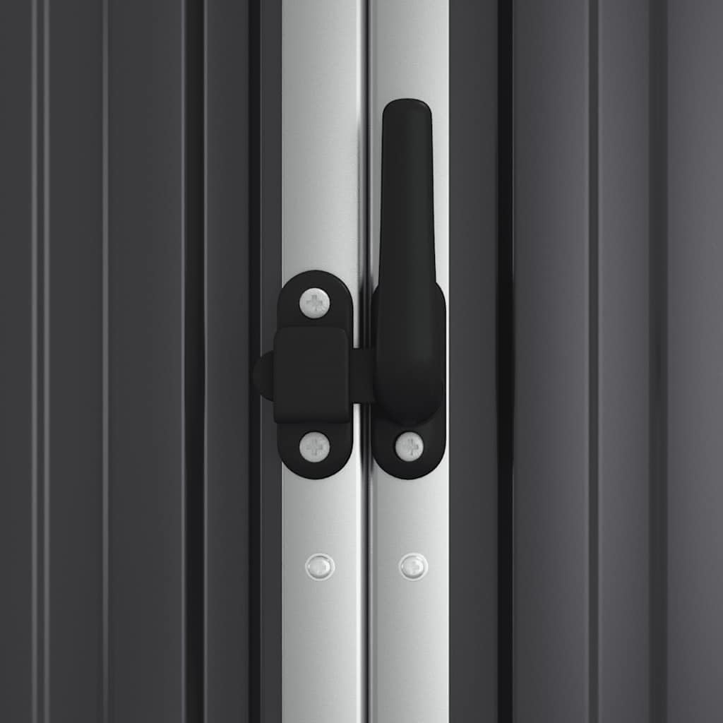 vidaXL Abri à Outils de Jardin Remise de Stockage Organisateur d'Outils Cabane de Rangement Extérieur Anthracite 161x89x161cm Acier Galvanisé