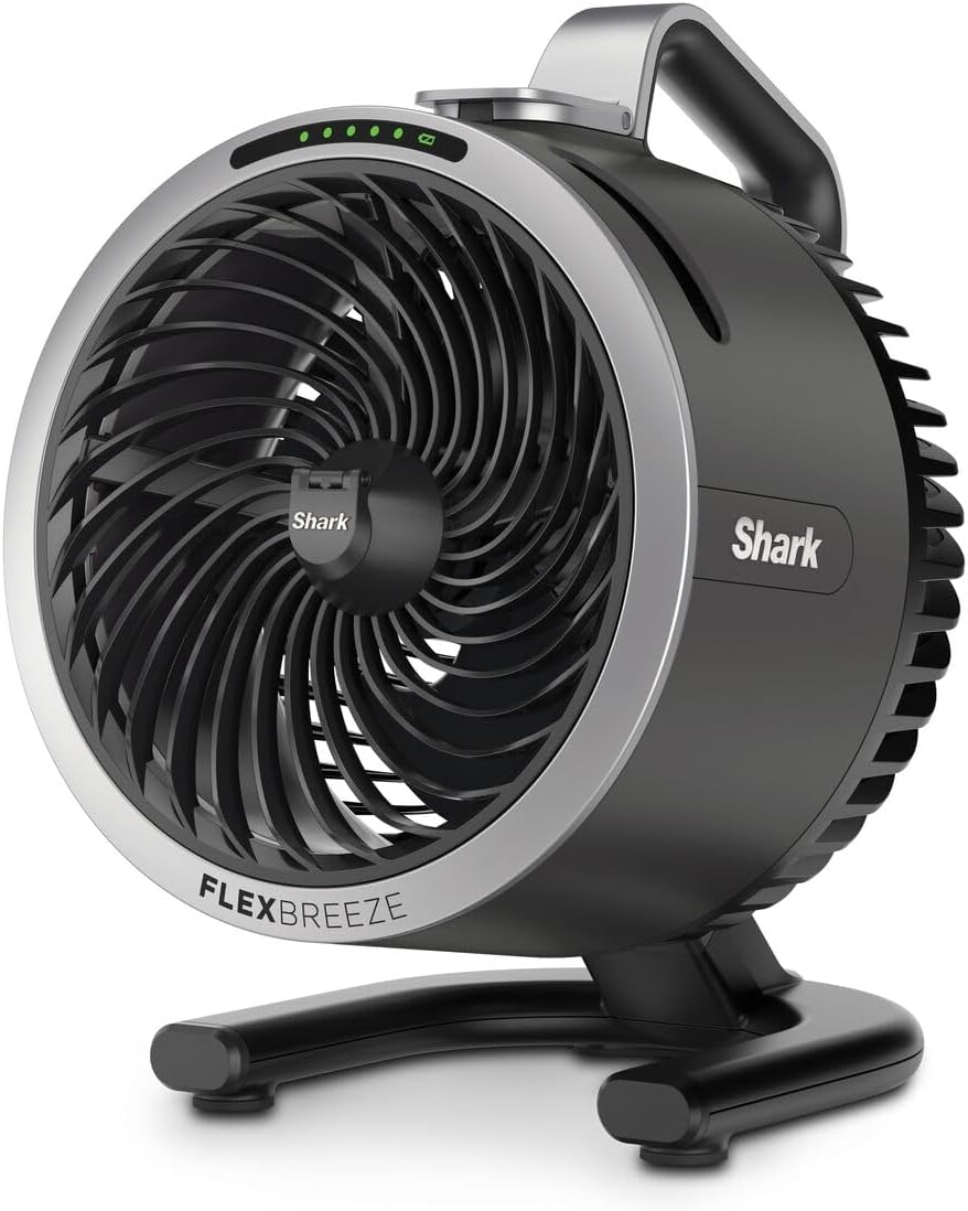 Shark - FlexBreeze - ventilateur brumisateur portable, léger, 5 vitesses silencieux, utilisation sans fil, FA050EU