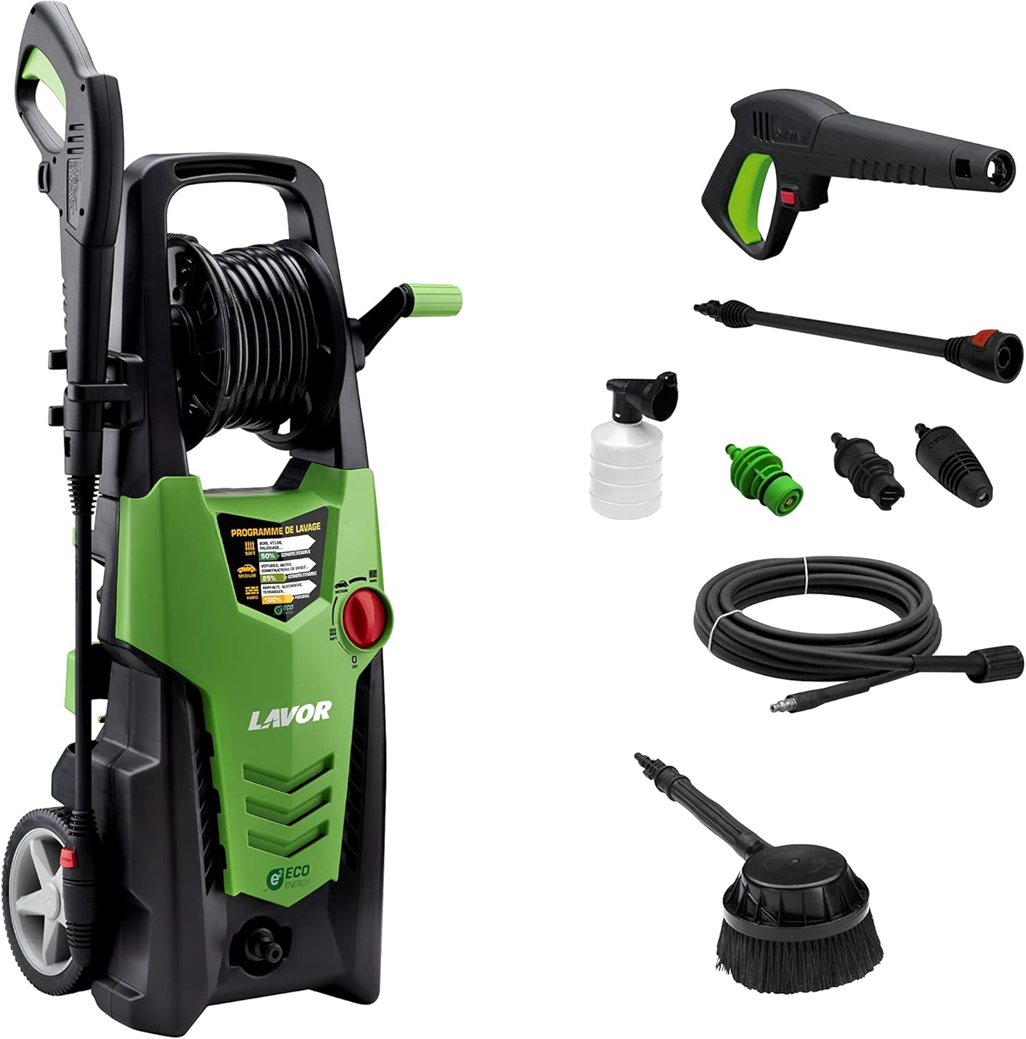 Lavor - Planet 160 - 2500W, 160 bar, 510 l/h, enrouleur, brosse rotative - 160WPS