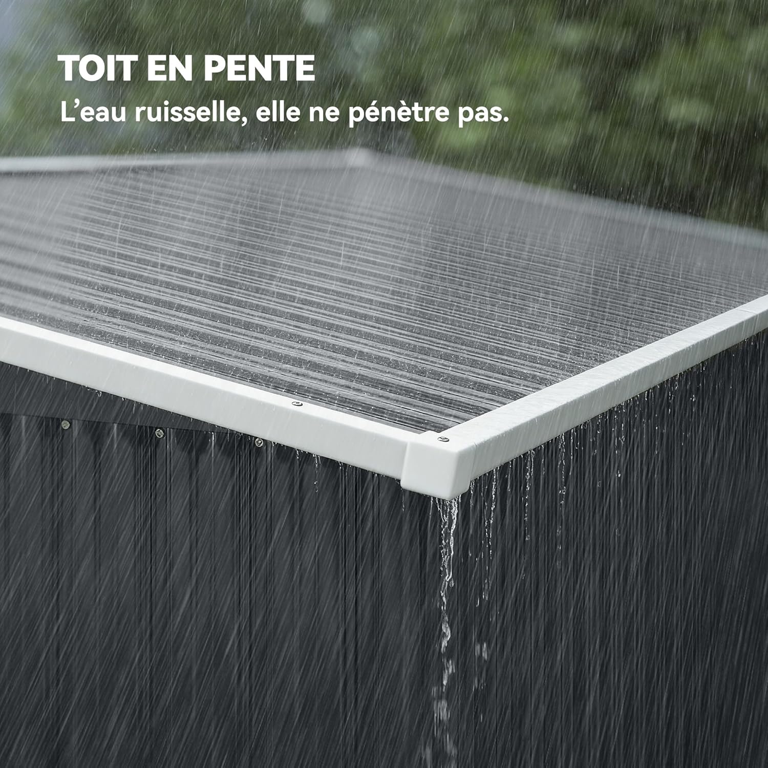 Outsunny - abri de jardin métal série - 234x132x185 cm - triple porte, toit incliné, aérations, gris foncé