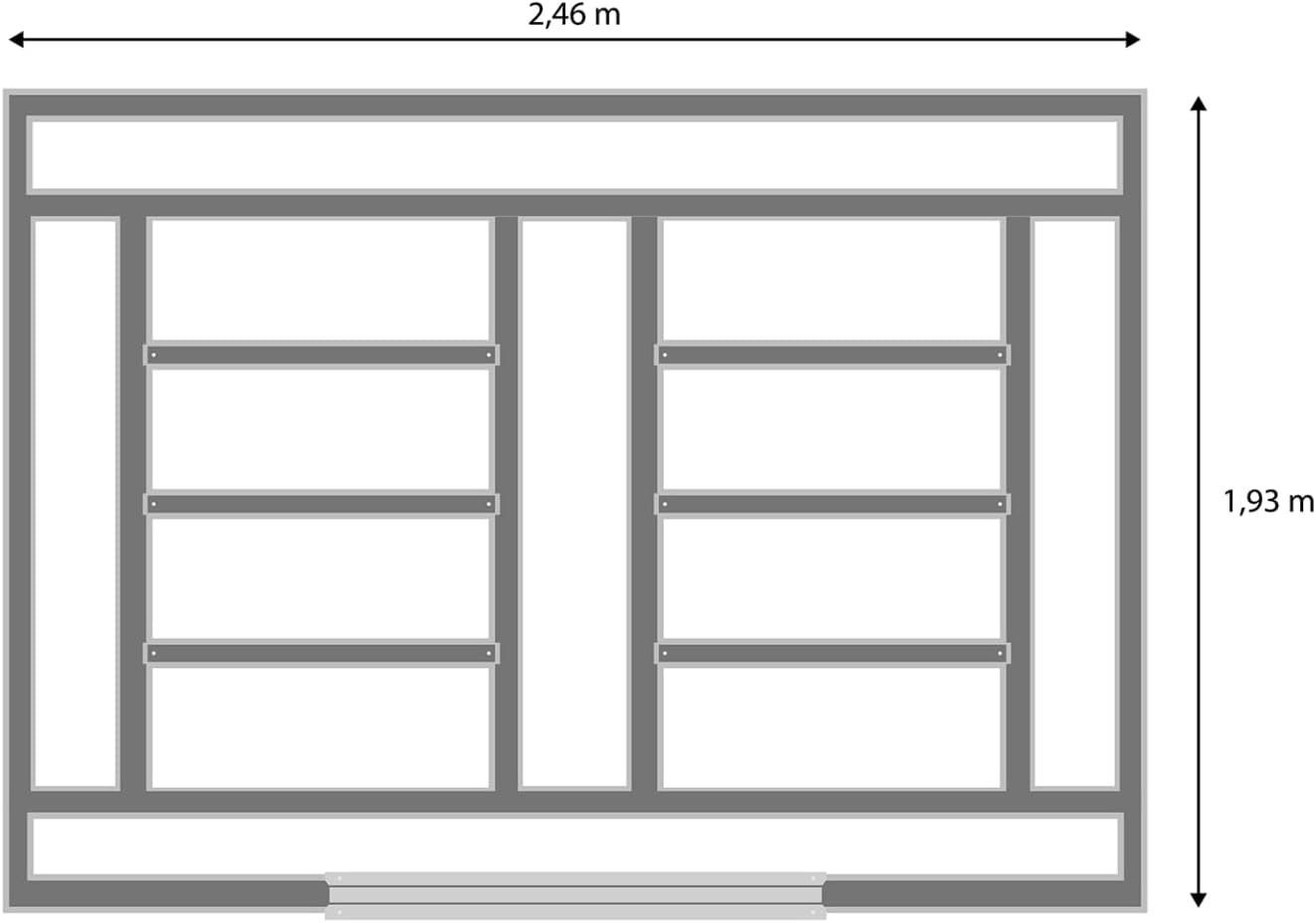 IDMarket - Abri de jardin 5,3m² acier galvanisé avec base