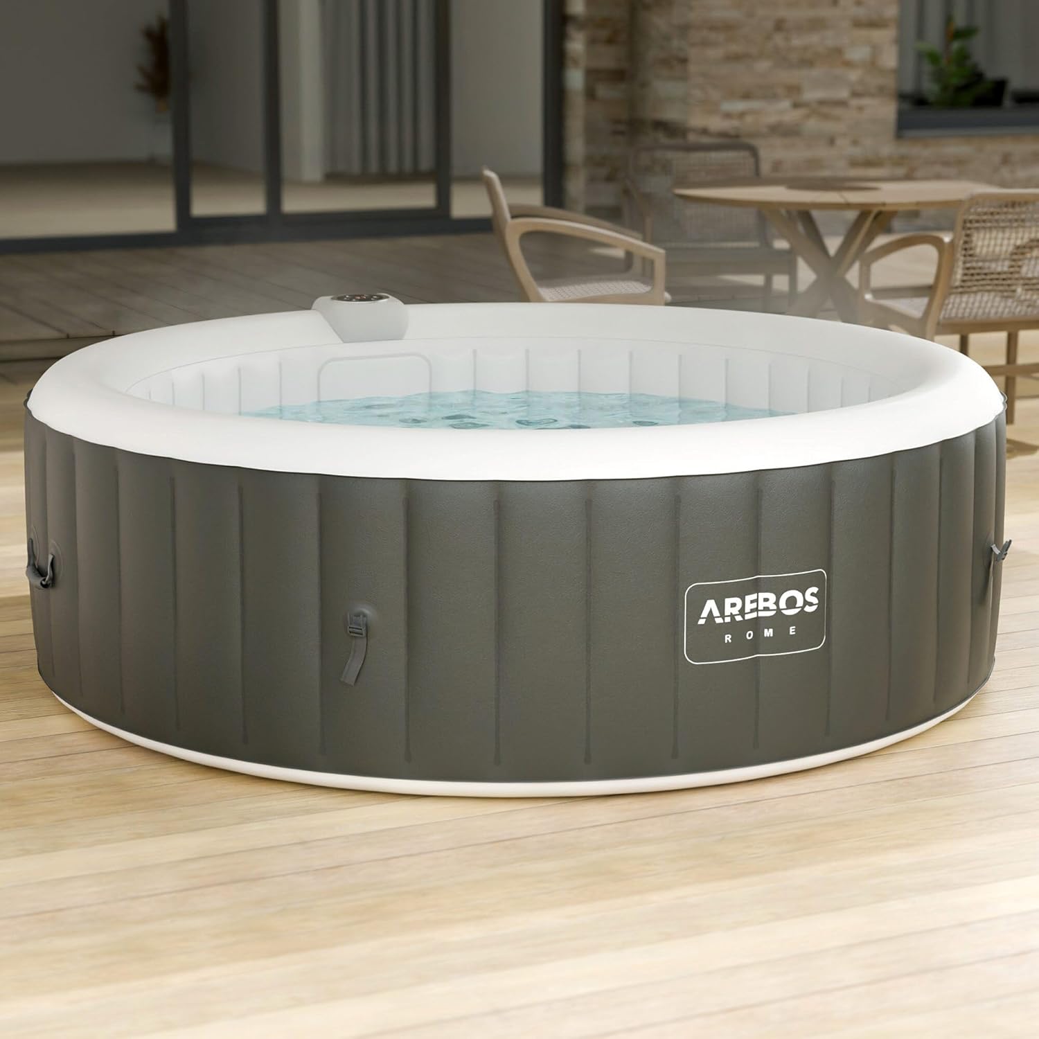 Arebos - spa gonflable rond 208 cm - 6 pers, 130 jets, 1000L, chauffage