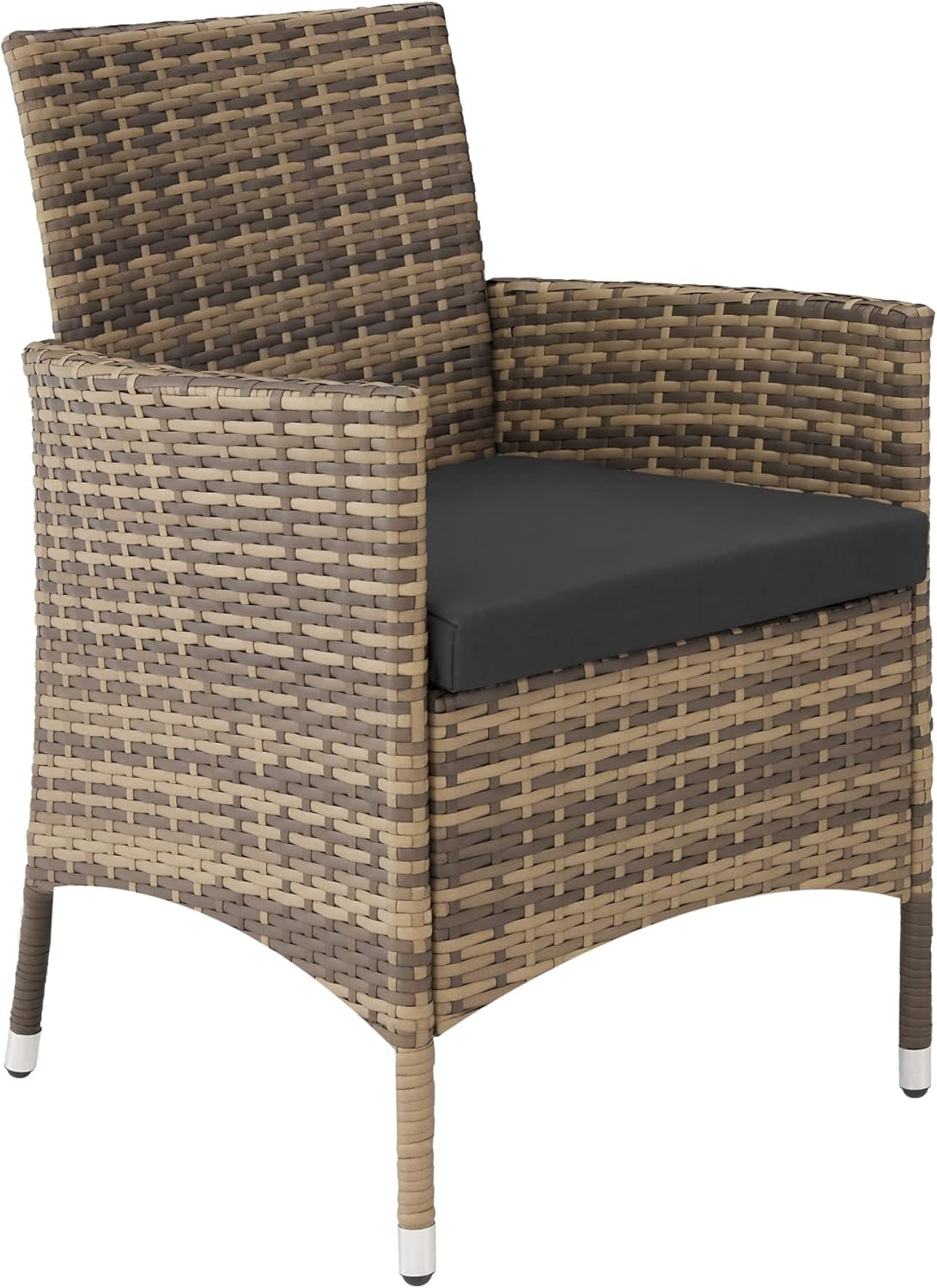 tectake - Salon de jardin poly rotin, 6 chaises confortables, résistant UV, table - 4260624128841
