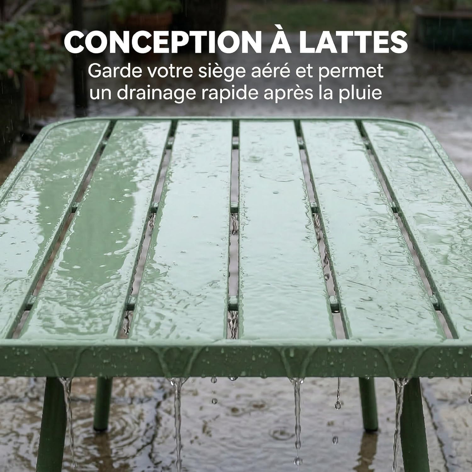 Outsunny - Salon de jardin 4 pièces - acier vert - canapé et fauteuils