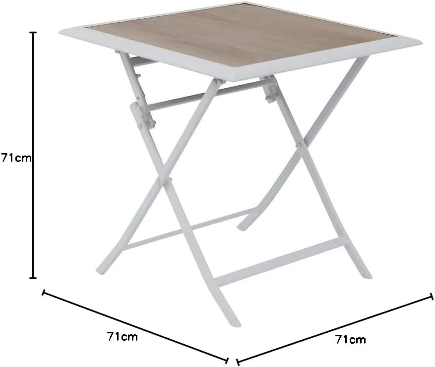 Hespéride - Azua - 70x70 cm - table pliante 2 places aluminium Blanc