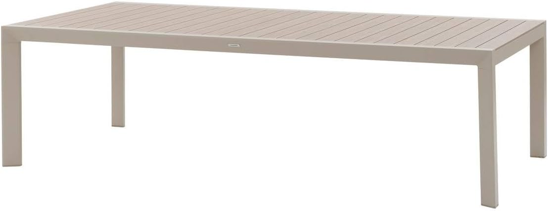Hespéride - Évasion - table jardin alu 12 places effet bois lin argile