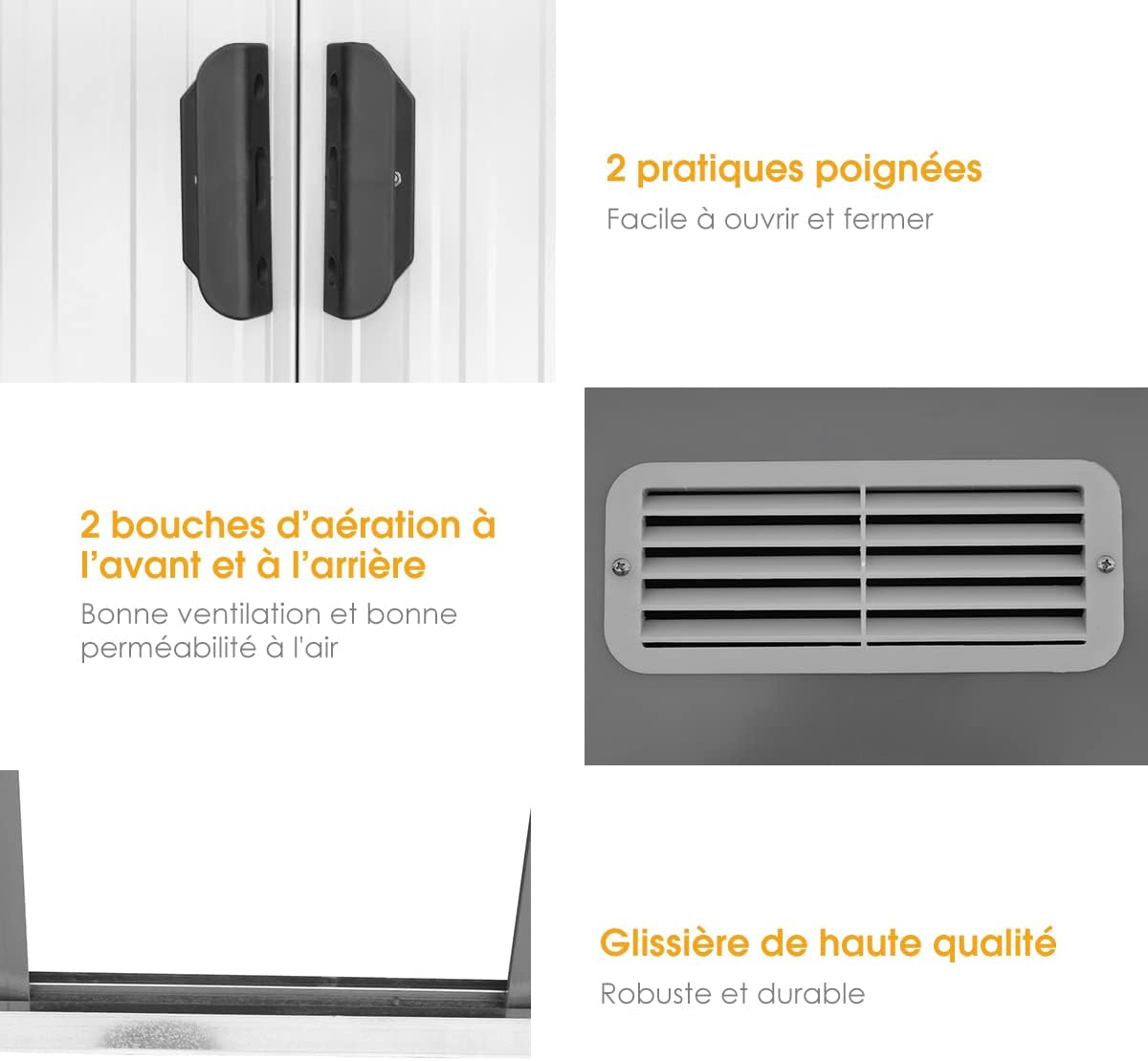 COSTWAY - abri de jardin extérieur, 238x131x181 cm, 2 portes coulissantes