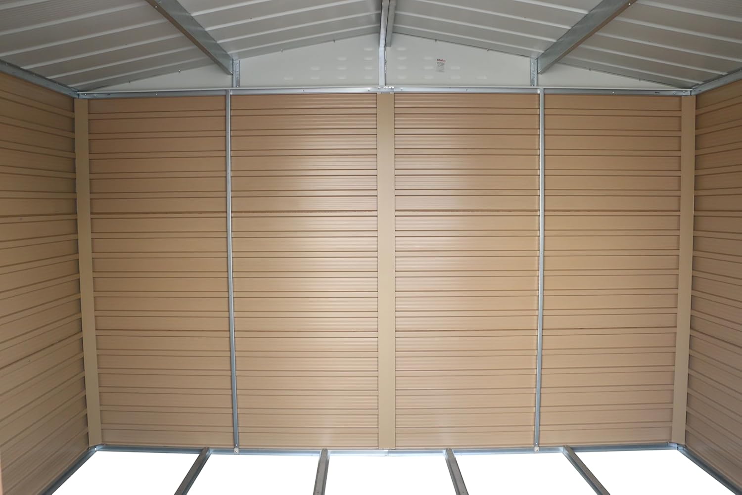 Duramax Alpine 10 x 8 (7,82 m²) Abri de Jardin en métal avec Base, Acier galvanisé à Chaud, Structure de Toit renforcée, Abri de Jardin sans Entretien et résistant aux intempéries, Grain de Bois
