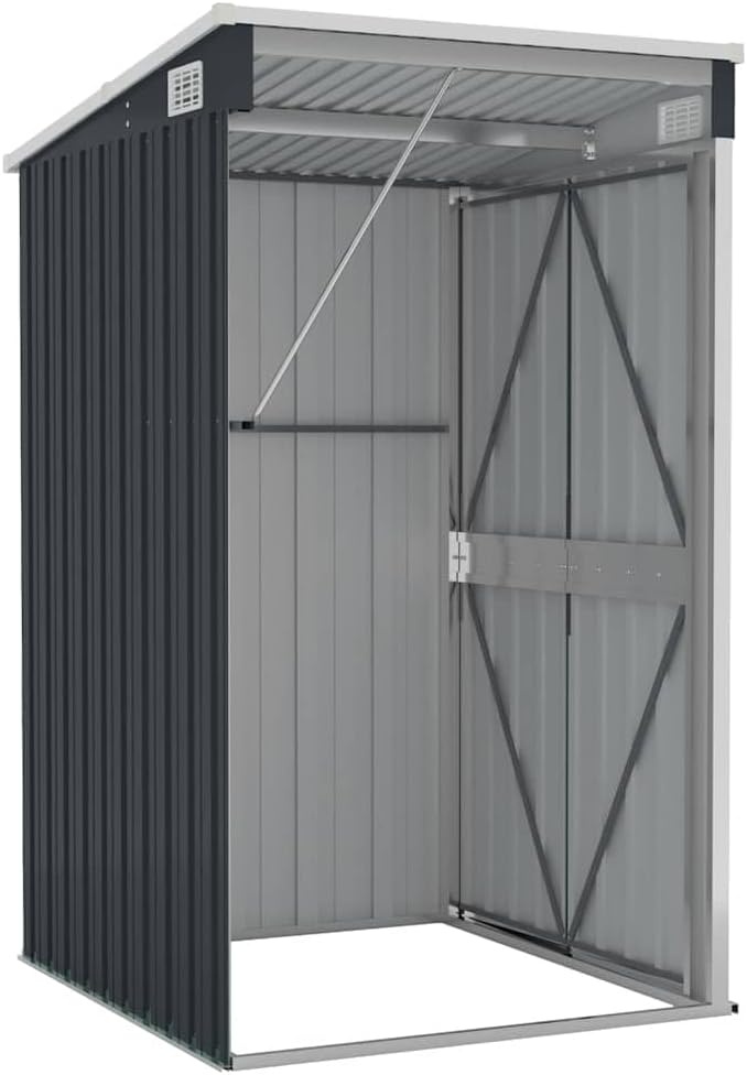 Générique Remise de Jardin Murale Anthracite 118x100x178 cm Acier,Structures extérieures, Cabanes & abris de Jardin,316219