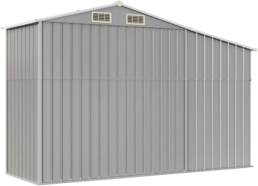 vidaXL Abri de Jardin Gris 277x93x179 cm Acier galvanisé