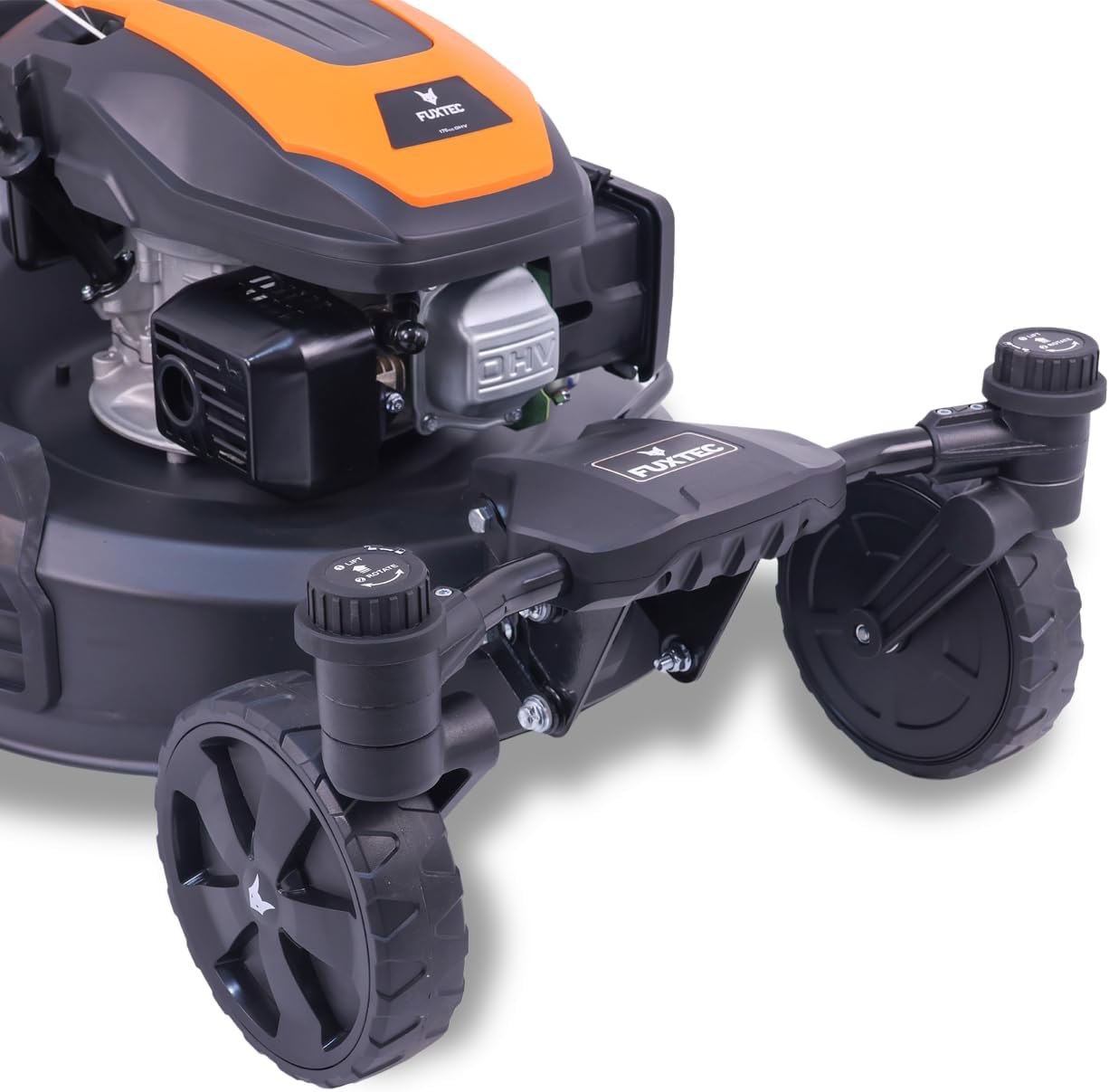FUXTEC Tondeuse à Gazon Thermique 4 en 1 avec Roues Avant Pivotantes FX-RM5170agile - 2,9kW | Largeur de Coupe 51cm | 25mm-75mm Bac 60L, Mulching & éjection latérale