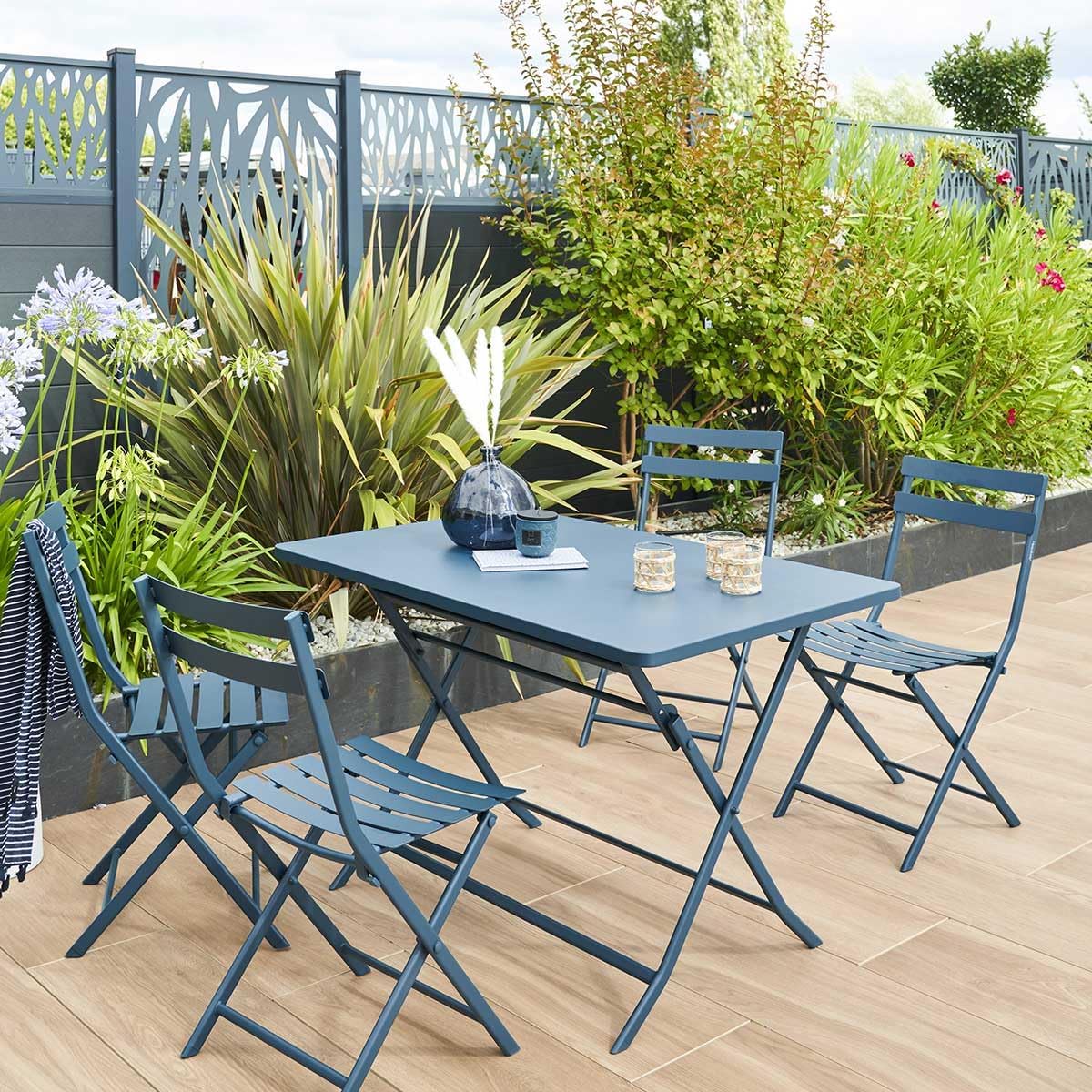 Hespéride - Greensboro - table de jardin pliante 4 places acier époxy antirouille