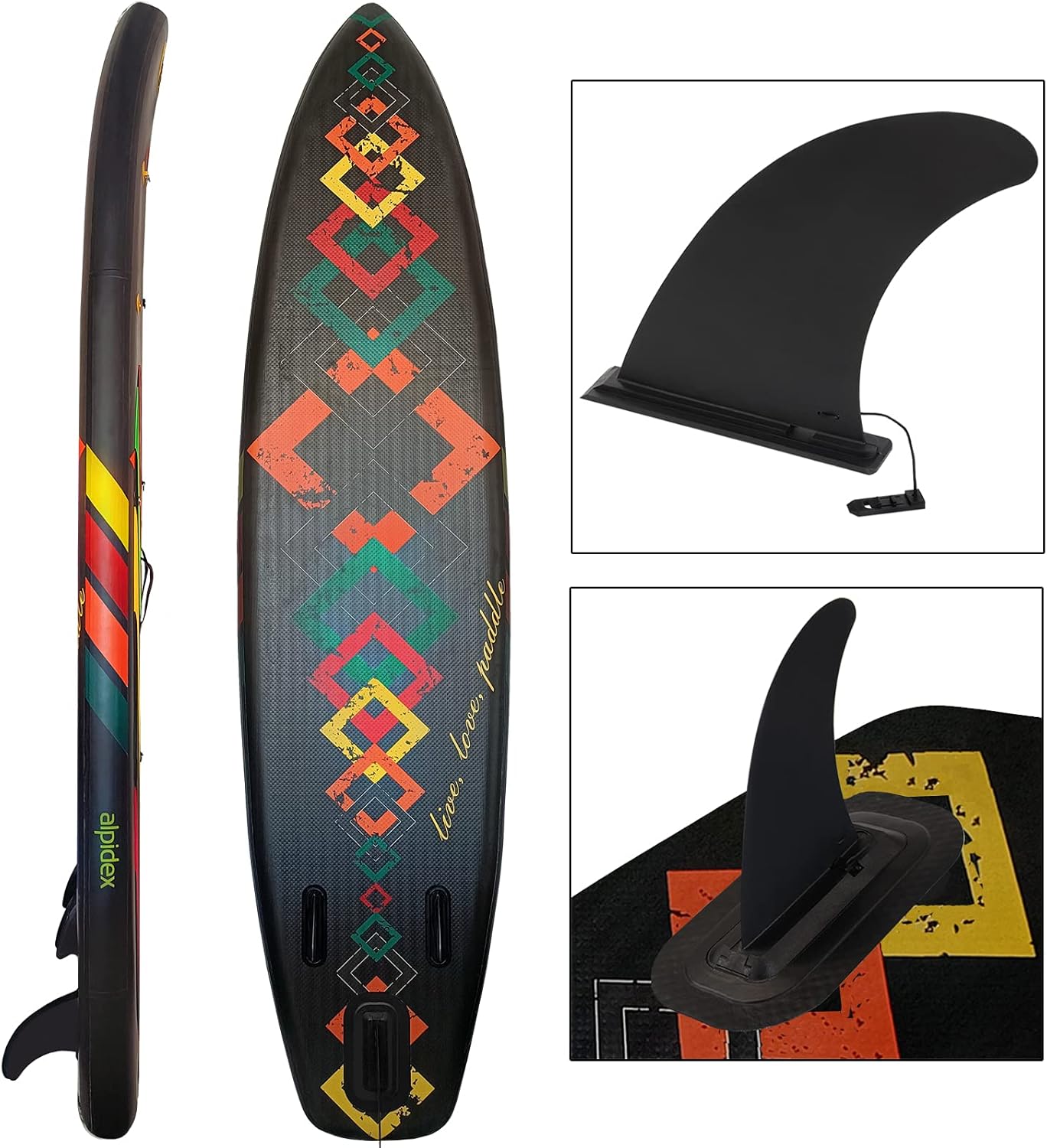 ALPIDEX Stand Up Paddle Board 320x76x15 cm Sup Planche Gonflable iSup Sac à Dos Pagaie Pompe à Double Action Laisse Max. 200 kg