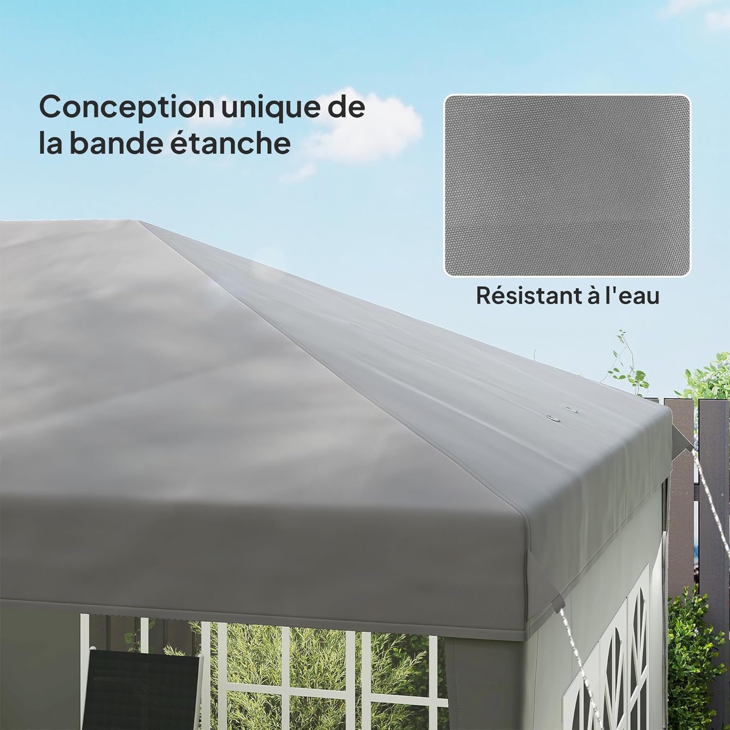 Outsunny - tonnelle pliante pop-up 3x6m - 3 côtés, piquets, sac transport