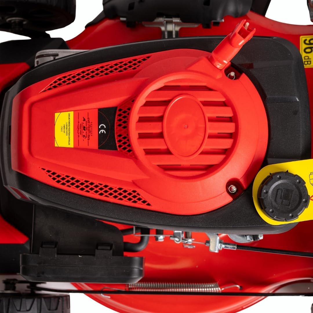 A.M.C. Tondeuse à gazon à explosion automotrice 4in1-4 CV, Tondeuse à gazon thermique autoportée - Moteur 170cc 4 temps avec autotraction - Largeur de coupe 51 cm - Mulching - Panier de collecte 60L