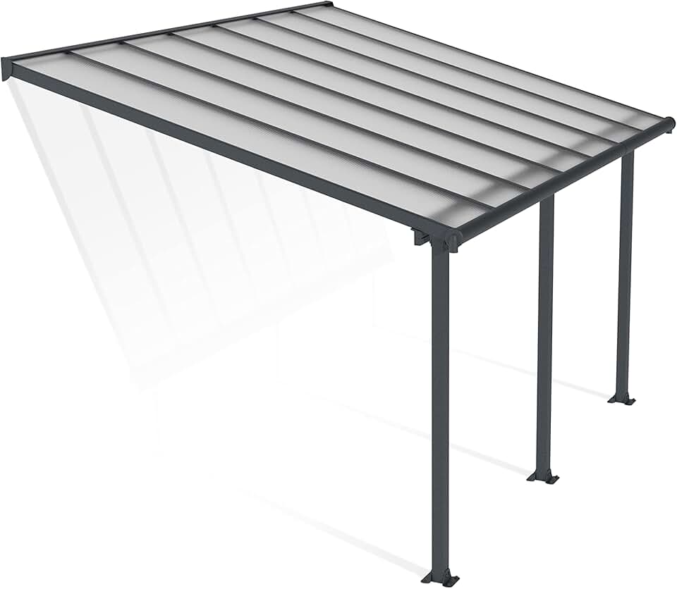 Canopia by Palram - Olympia - 12.8m² - aluminium & polycarbonate, terrasse élégante, gris