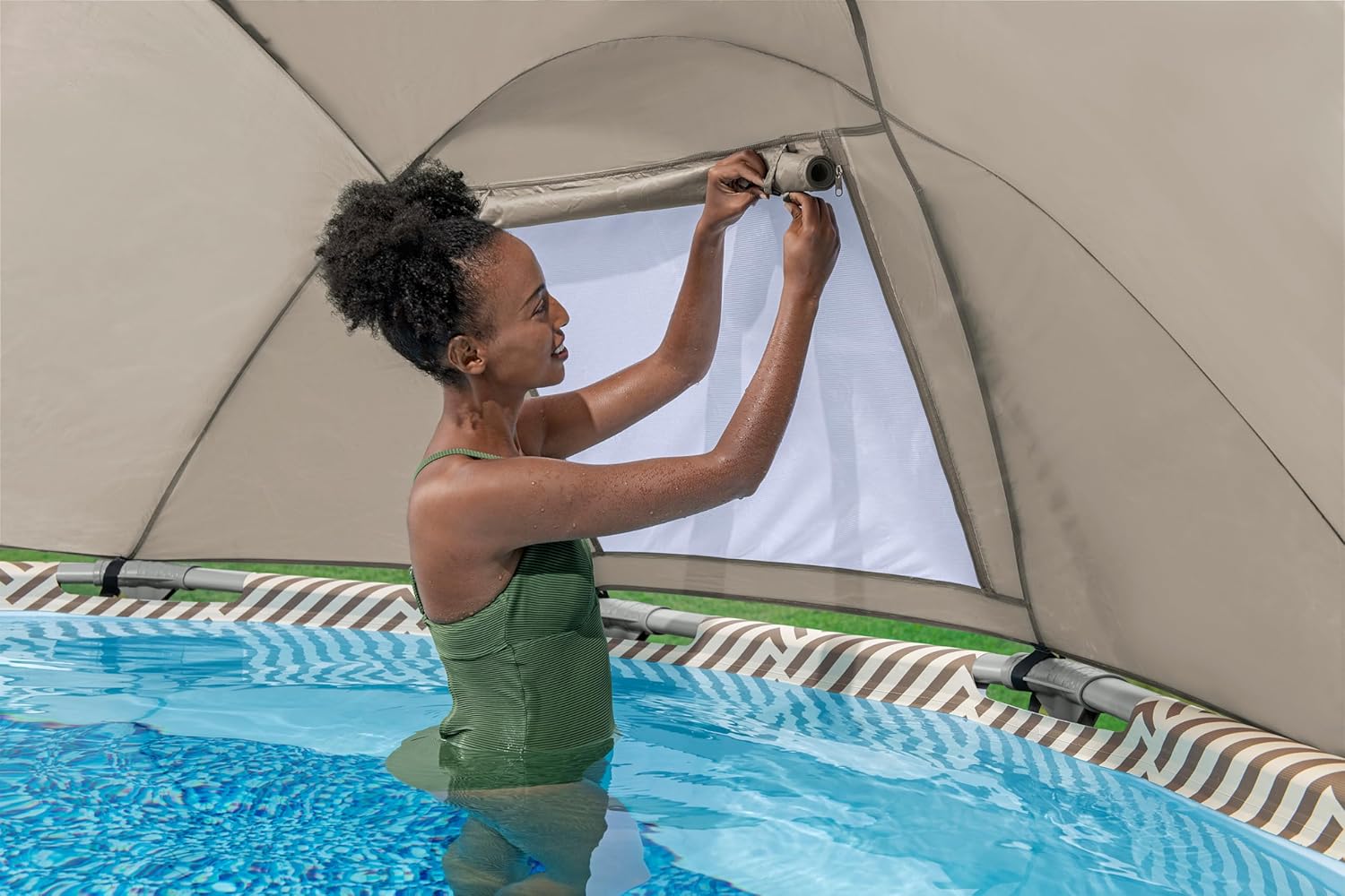 Bestway - Steel Pro Max - 396x107 cm - filtre, bâche, échelle, auvent
