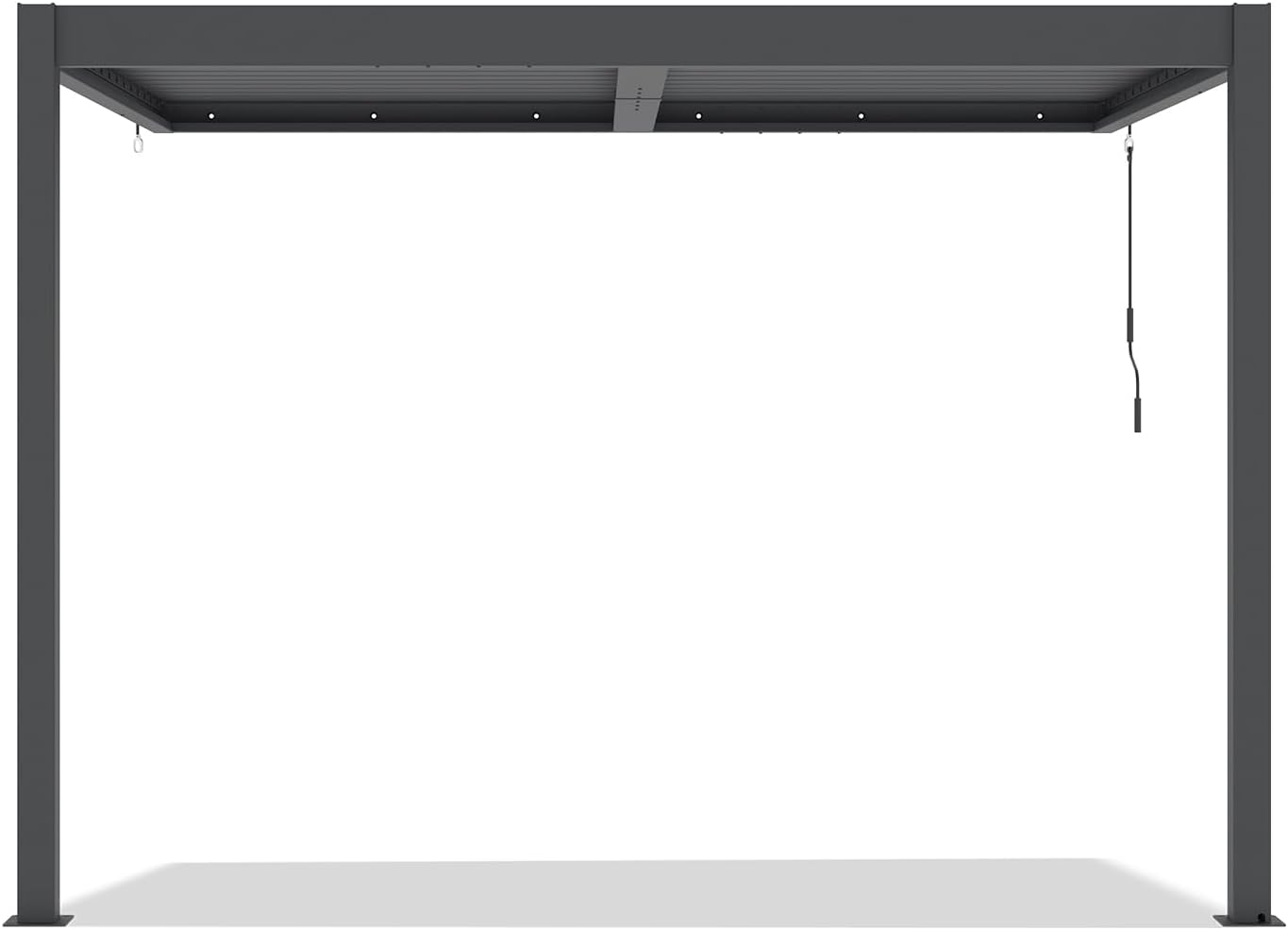 Cazeboo - Piana 3x2m - pergola adossée aluminium, gris, 1 persienne