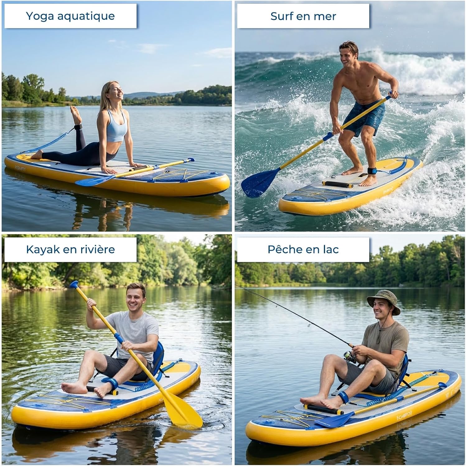 Devoko - Planche de paddle 320cm - siège, sup 2-en-1, 130kg charge