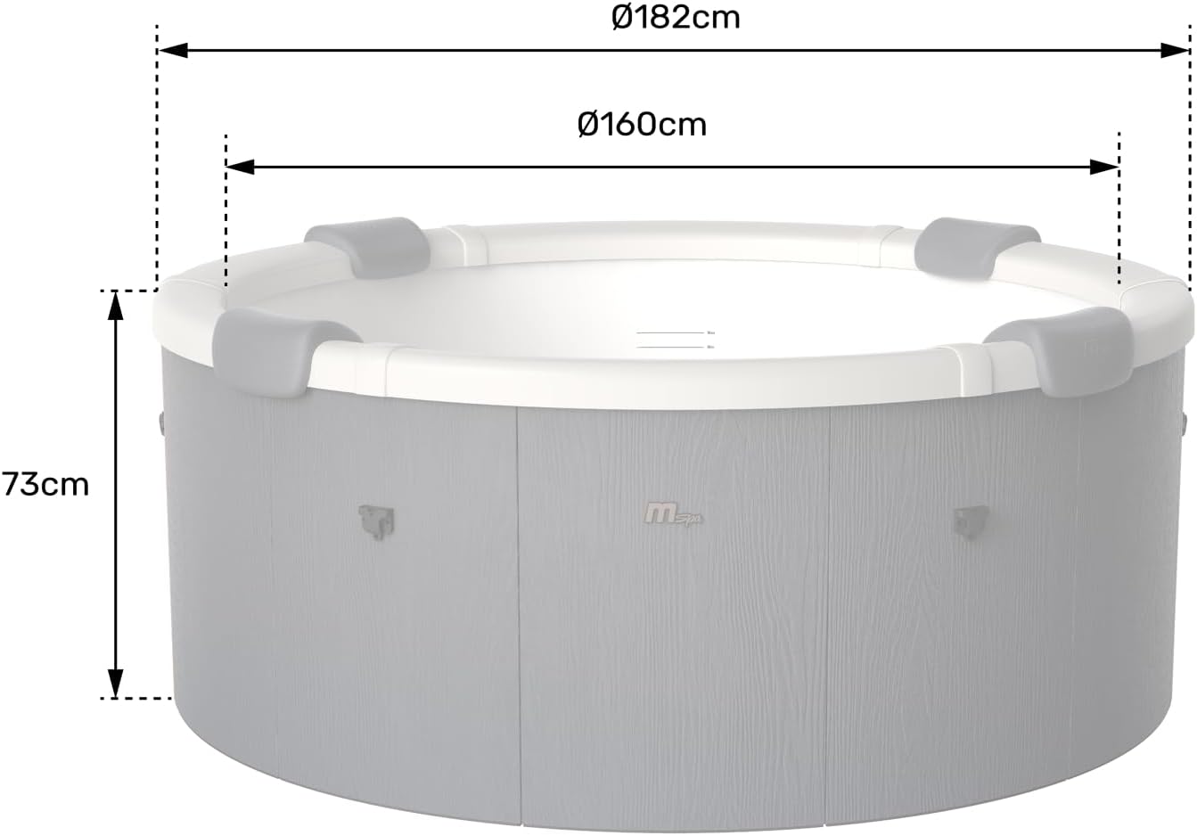 MSPA - Denver série - Ø182 cm - 6 places, jets air/eau, effet bois, filtres inclus