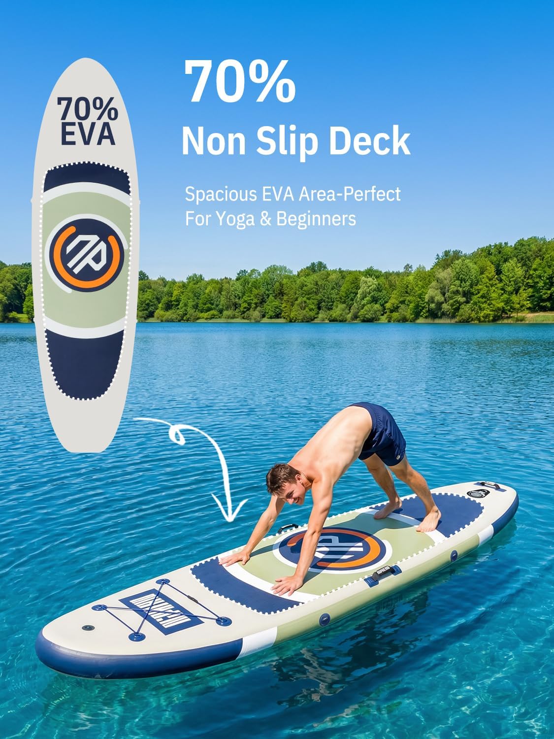 Niphean - Paddle gonflable adulte ultraléger 320cm, siège, antidérapant, aileron StabilTrac