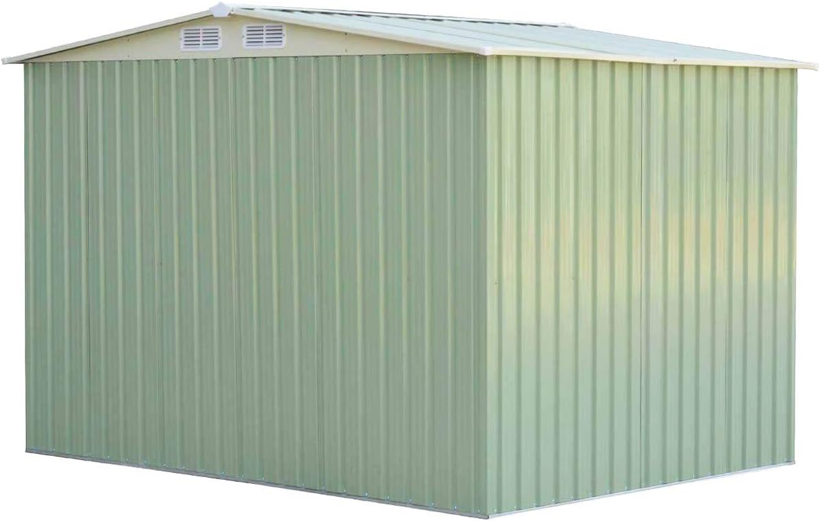 COSTWAY - Abri de Jardin Série Stockage - 205x257x175,5 cm - porte coulissante, toit galvanisé, aération