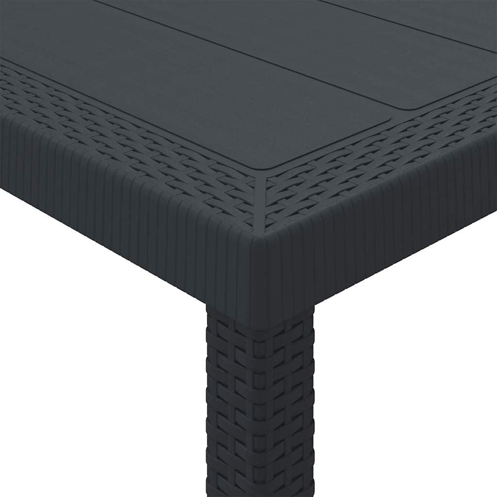 vidaXL - Table de jardin rectangulaire - 250x100x73 cm - poly rotin durable anthracite