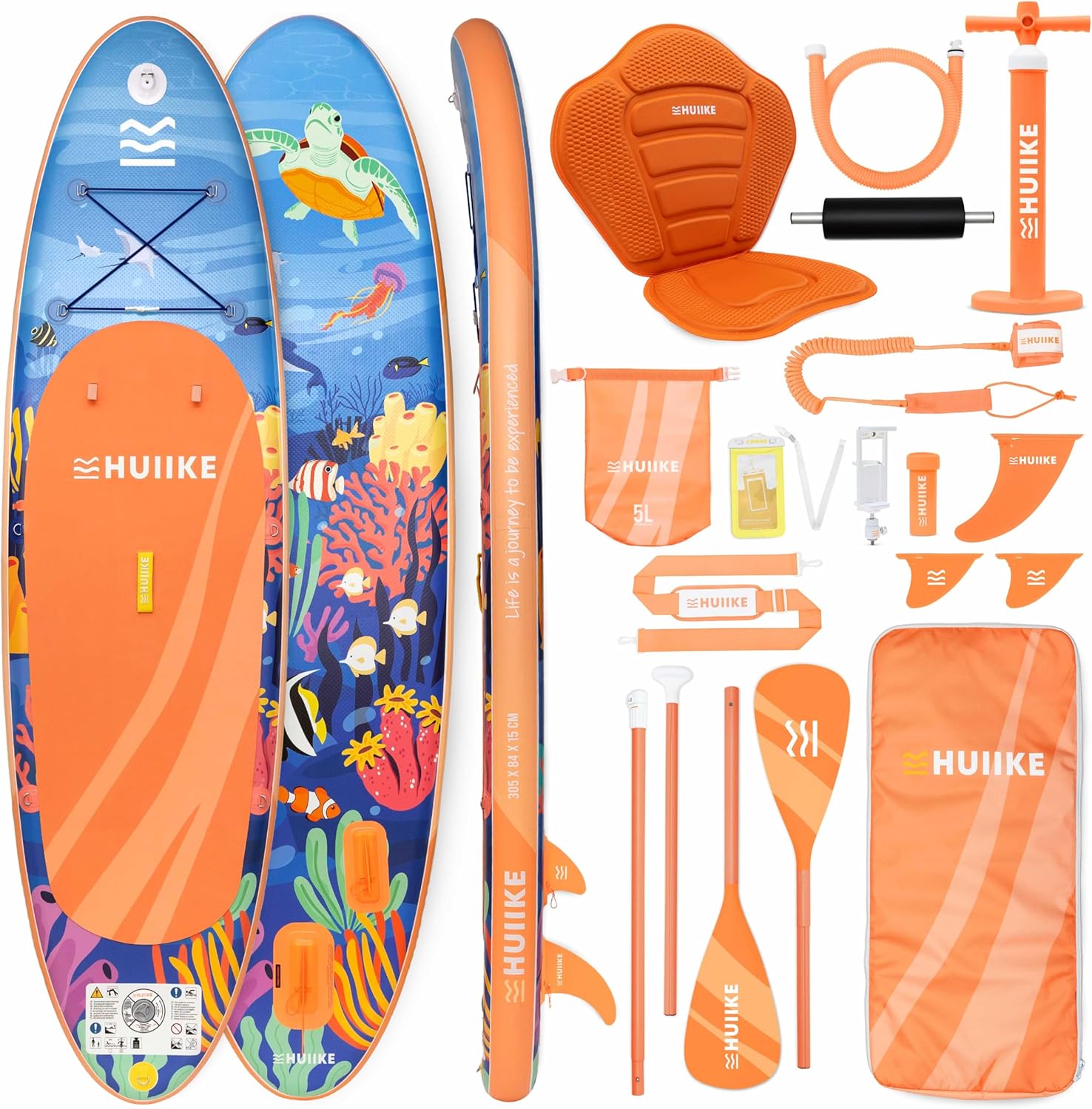 HUIIKE - Paddle gonflable adulte - 305x84x15 cm - grande stabilité, accessoires inclus