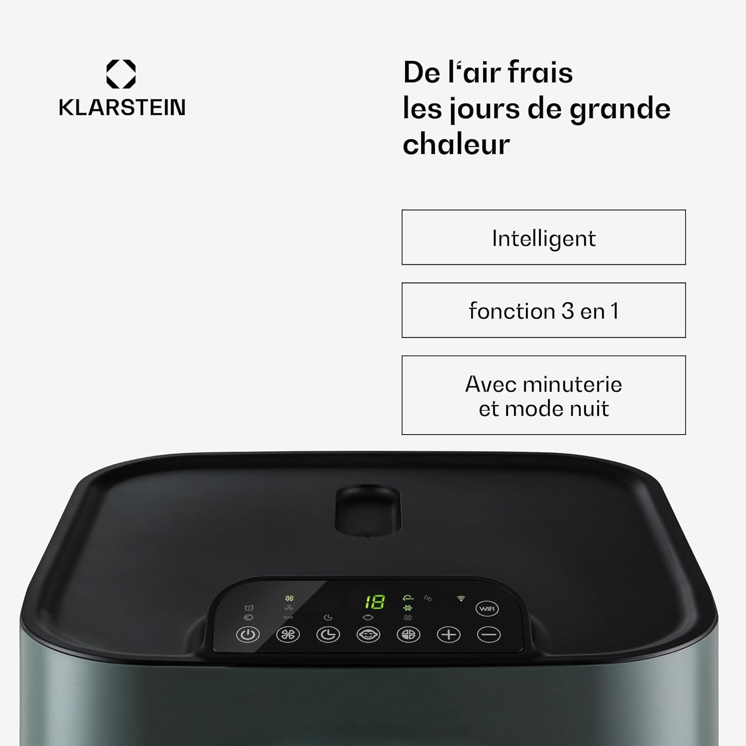 Klarstein - Kraftwerk Eco Smart 11 - 35-59 m² - 3-en-1, WiFi, silencieux