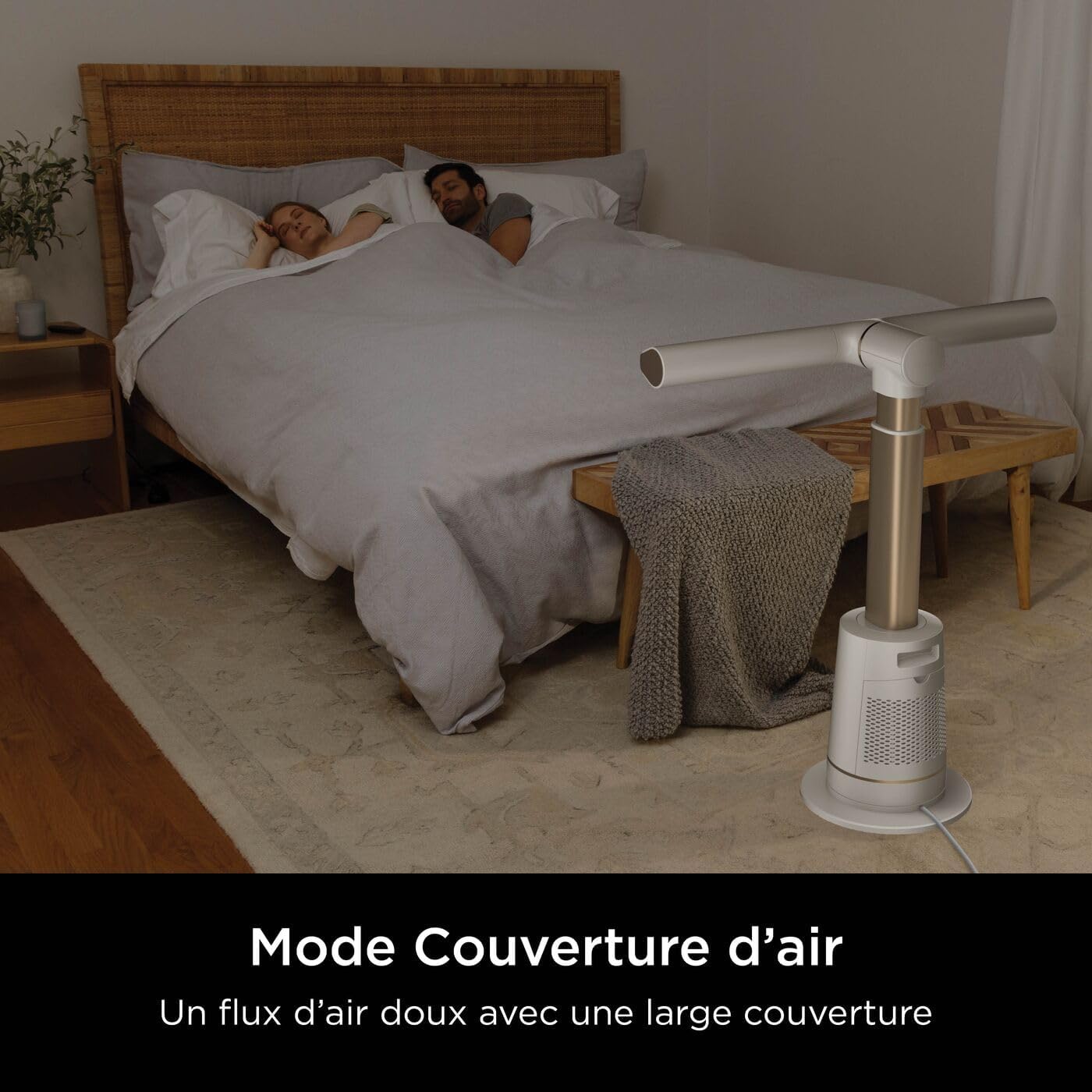 Shark TurboBlade Ventilateur colonne sans pale, Rafraîchissement multidirectionnel à haute vitesse jusqu’à 20 mètres, Discret, 10 vitesses, 180°, Facile à nettoyer, Blanc TF200SEUWH
