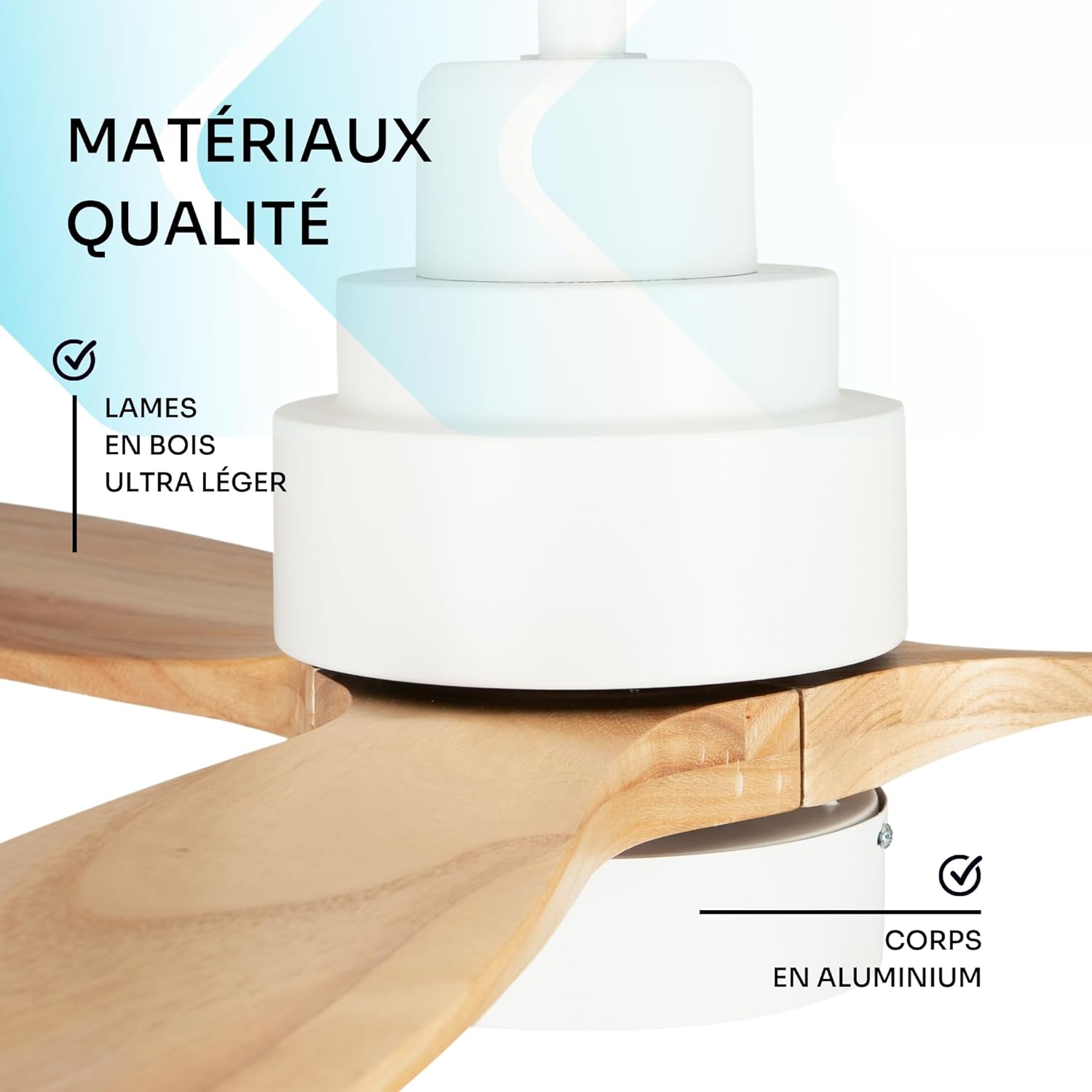 Mellerware - Brizy! Bright - 132cm - 45W, télécommande, LED, 6 vitesses