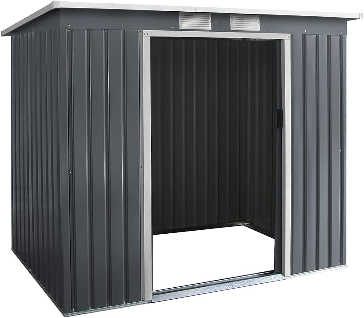 RELAX4LIFE - abri de jardin série 2,7m² - 213x130x173cm - acier, 2 portes, 2 fenêtres