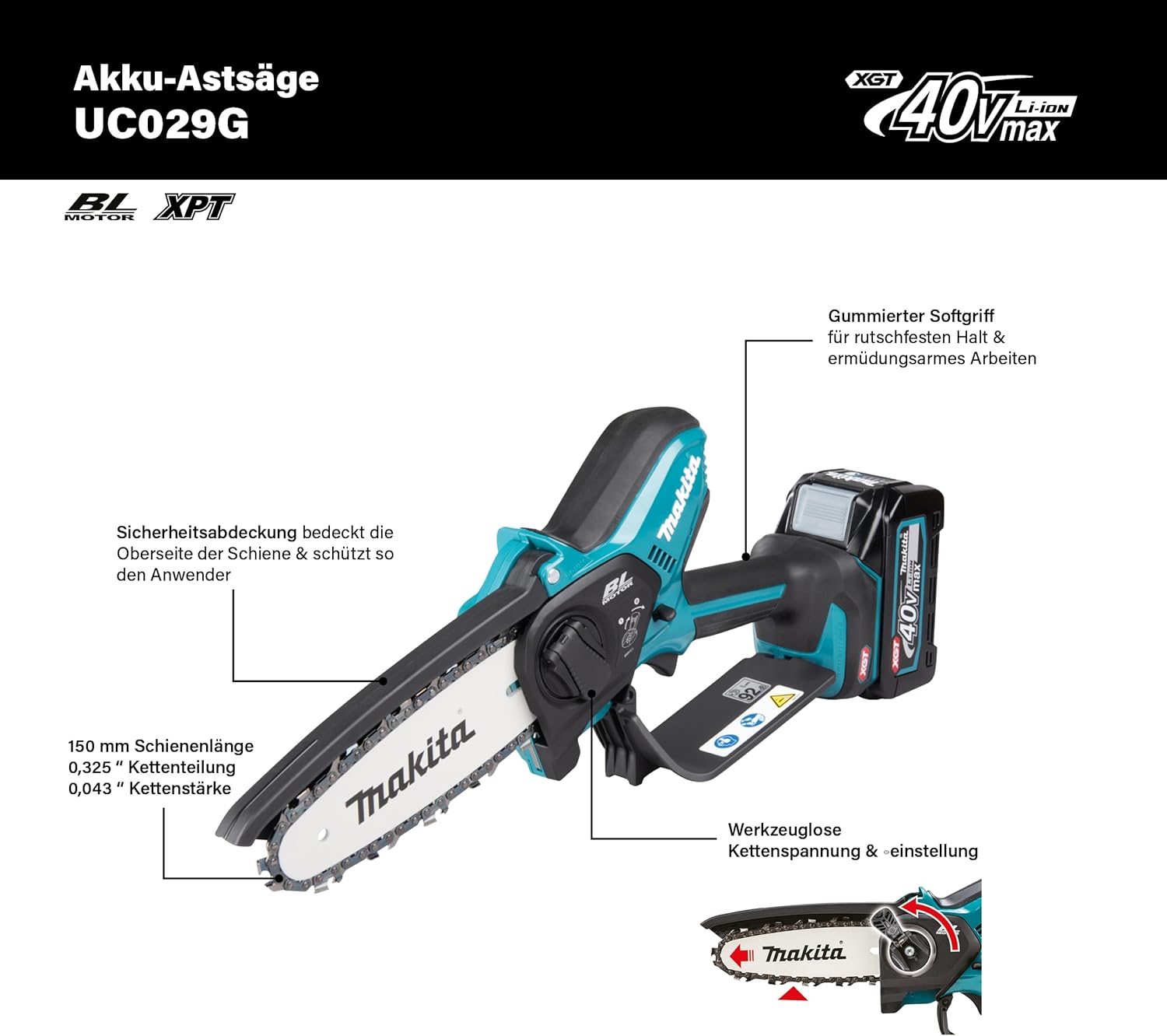 Makita - tronçonneuse sans fil 150 mm - puissante et compacte - UC029GZ