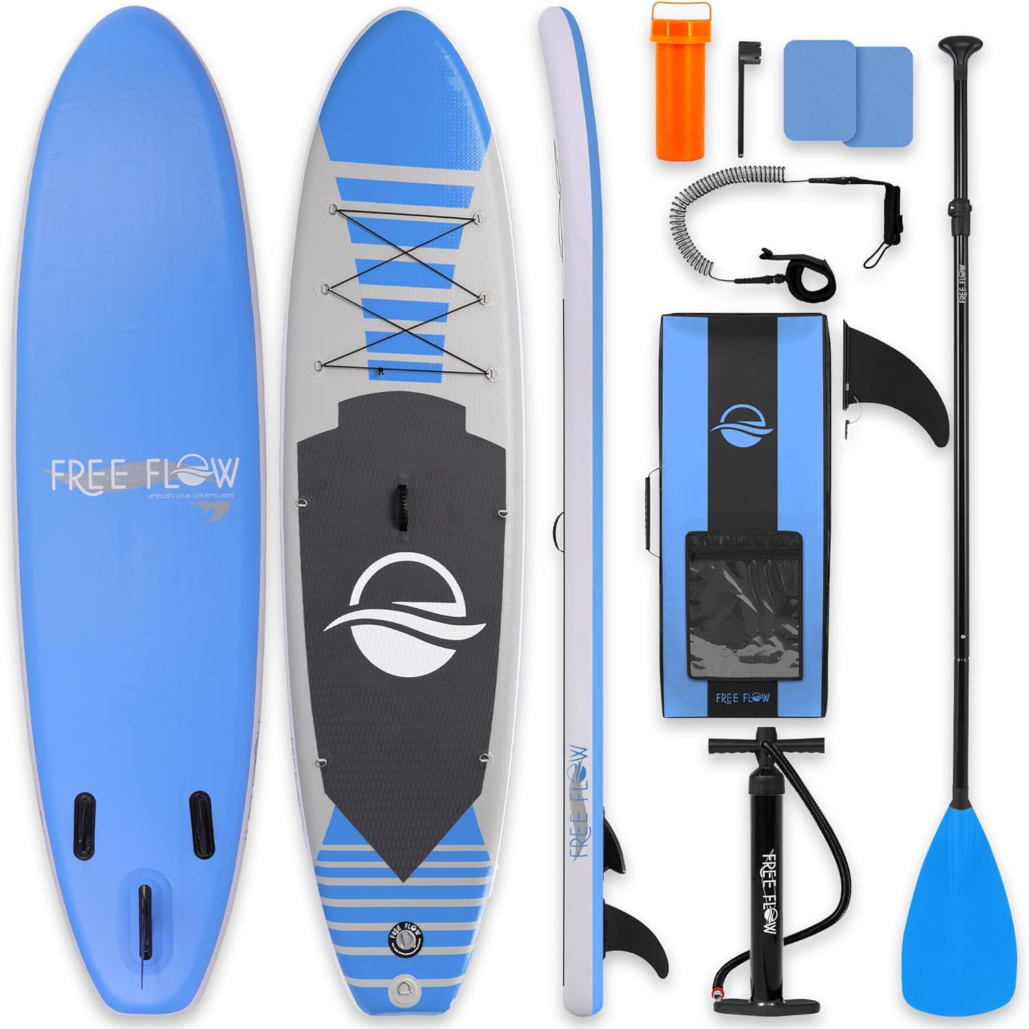 SereneLife - Stand Up Paddle Adulte Série - 6” - Antidérapant, accessoires inclus, sac transport SLISWAM612