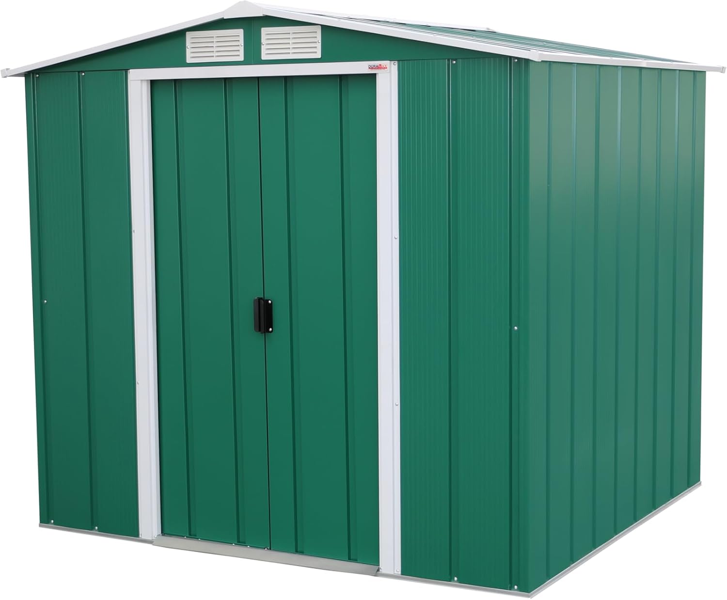 Duramax ECO 6 x 6 (3.33 m²) Abri de Jardin en Métal Galvanisé à Chaud, Abri de Stockage d'Outils, Structure de Toit Renforcée, Abri en Métal Sans Entretien, Vert