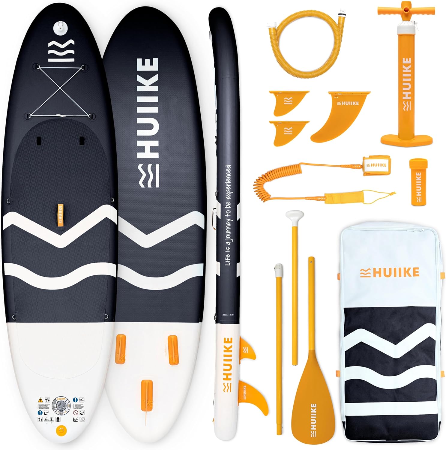 HUIIKE Paddle Gonflable Adulte avec Accessoires Inclus, Pagaie, Ailerons, Pompe. Planche de Stand Up Paddle Grande Stabilité et Résistance. 305 x 84 x 15 cm, Jusqu'à 130 kg
