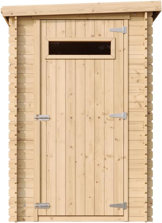 Abri de Jardin en Bois, Petite fenêtre - Stockage extérieur l239xL144xH198 cm/2.63 m2 - Petit abri à Outils, Local à vélos - Toit imperméable, fenêtres TIMBELA M306A