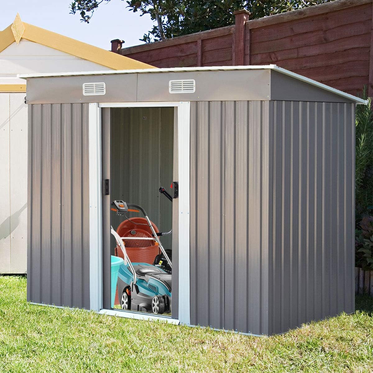 GOPLUS - abri de jardin métal - 238x131x181 cm - portes coulissantes, 3,1㎡