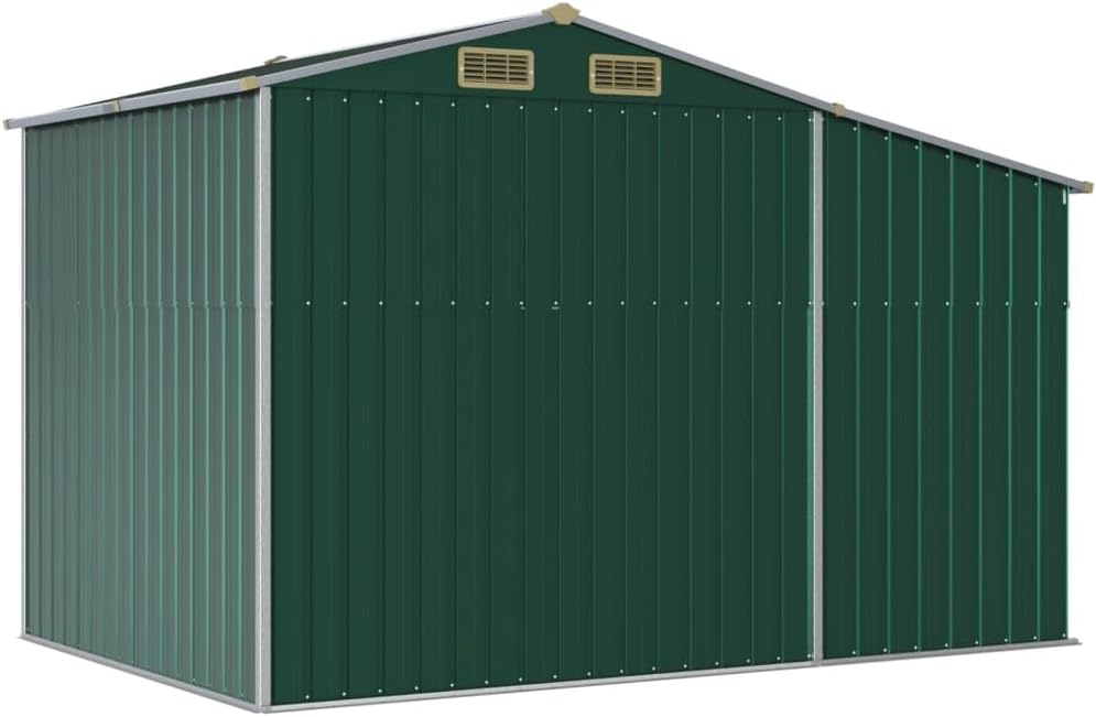 ADWOA Abri de Jardin Vert 277x192,5x179 cm Acier galvanisé,Abris De Jardin,Abri De Stockage pour Jardin,Abri D'Outils De Jardin