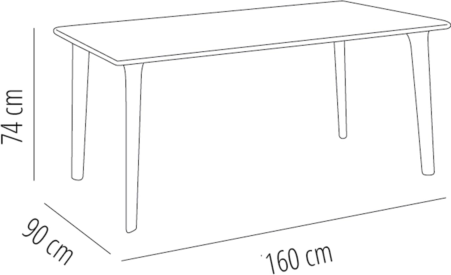 Resol - Dessa - Table de jardin rectangulaire 160x90 cm blanche